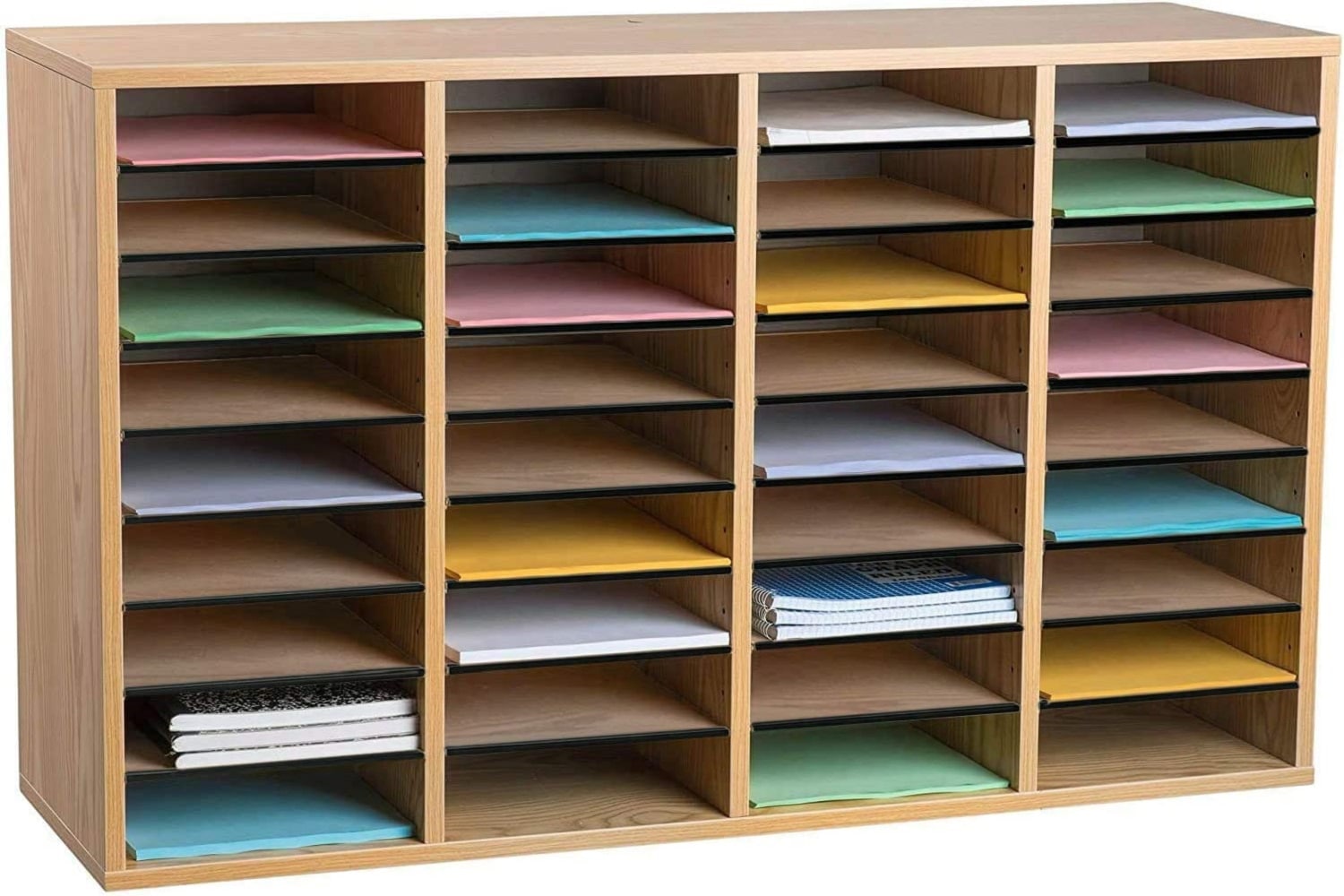 AdirOffice 500-36-MEO-KIT1 36-Compartment Medium Oak Mdf File Organizer