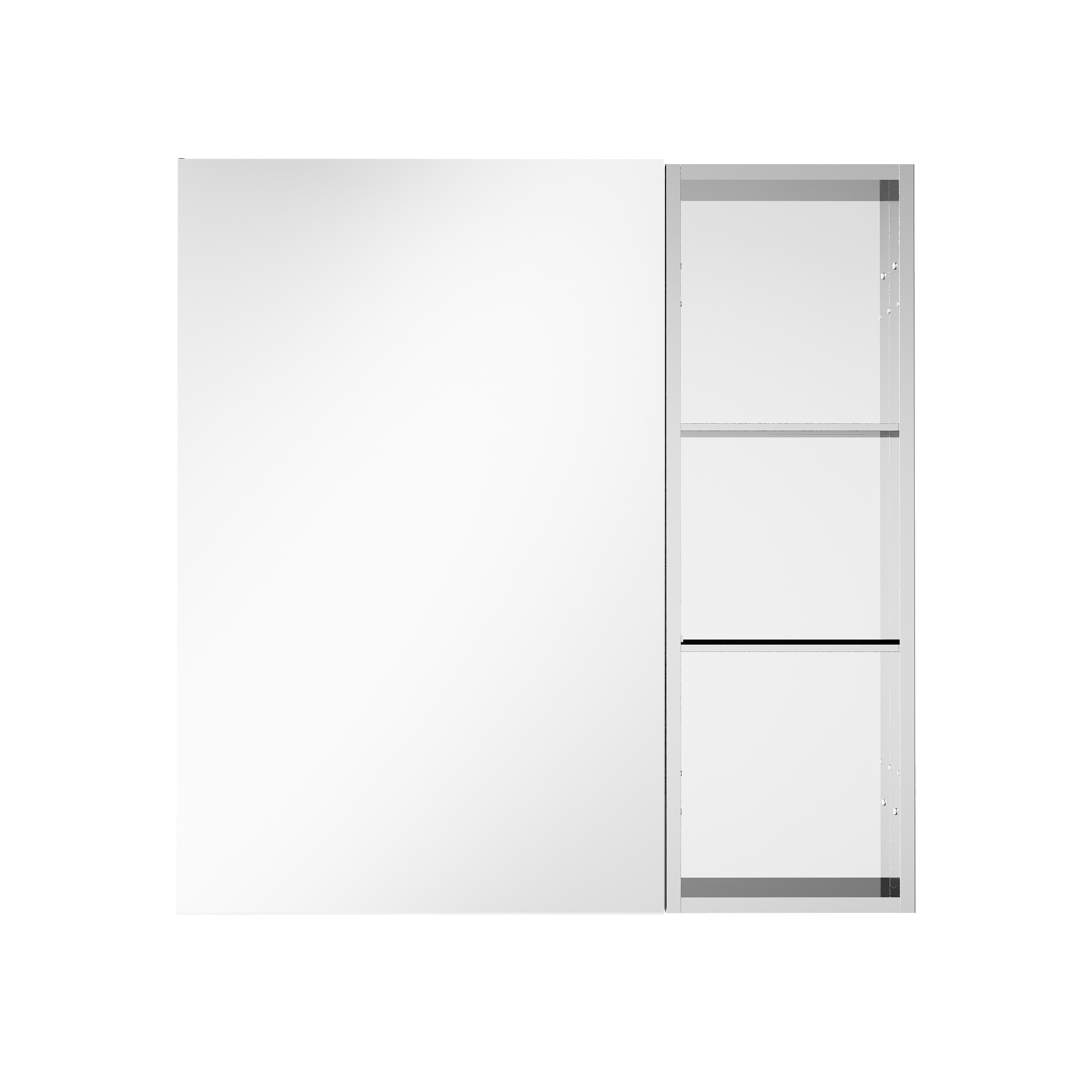 Iseryn 36-in x 36-in Surface/Recessed Mount Chrome Aluminum Mirrored Square Soft Close Medicine Cabinet