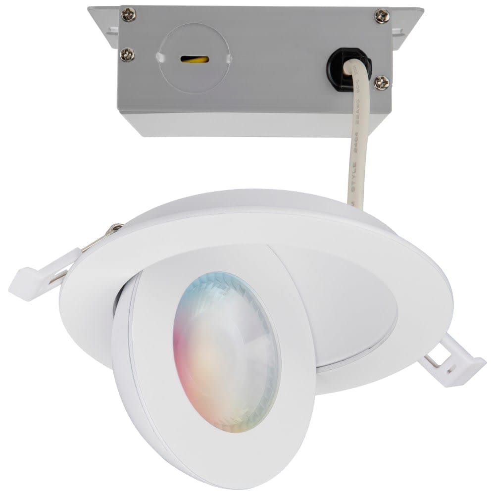 Satco  Lighting S11293 Starfish 4 Inch Integrated RGB LED Adjustable Smart Recessed Trim and Housing  Airtight