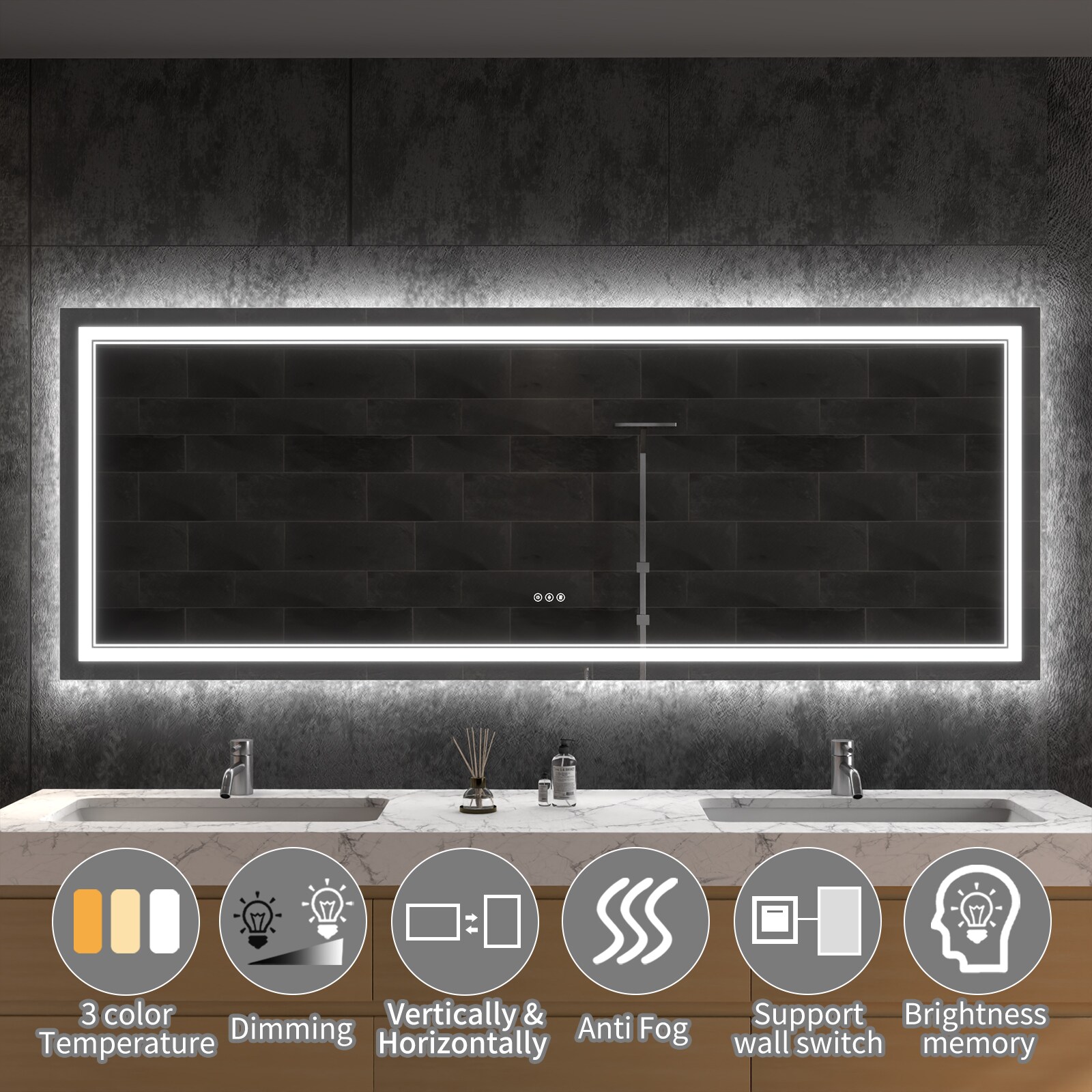 ExBrite EXBM3636V12 Framed-Bath-Mirrors - View #3
