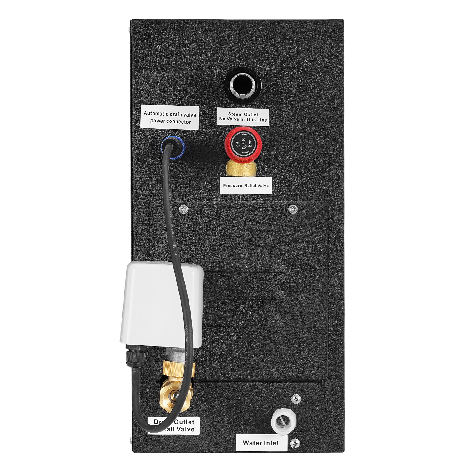 VEVOR Steam Generator 6 kW Steam Shower System with Controller for Home Sauna Bath Spa Commercial Auto Drain Kit with Overheat Dry-Run and Overpressure Protection 10 Min to 24h Efficient Black