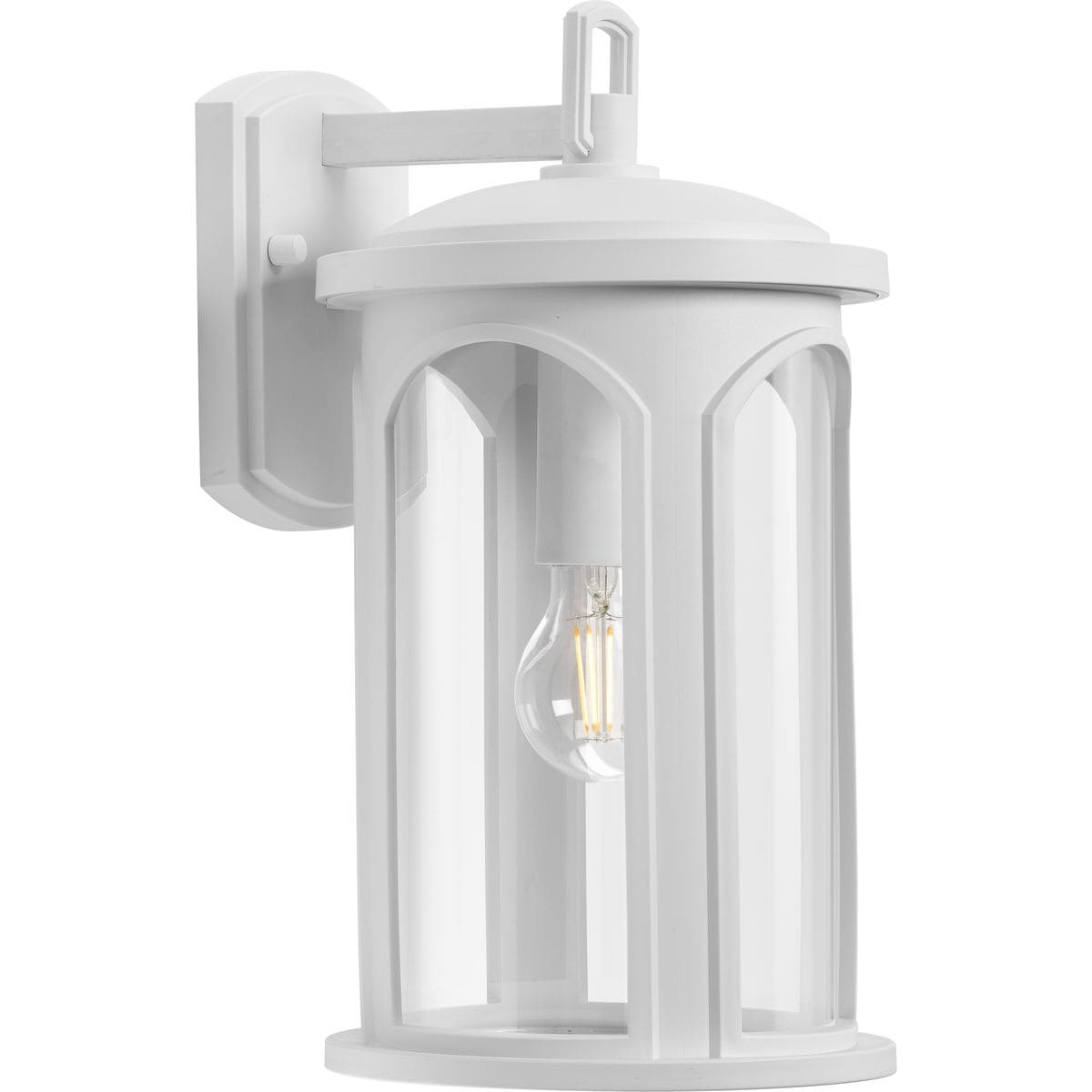 Progress Lighting P560088-028 Gables 1 -Light 14.12-in H Satin White Hardwired Outdoor Wall Light