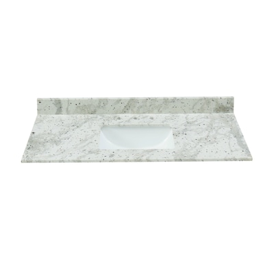 Single Sink Bathroom Vanity Top, White Vanity With Granite Countertop