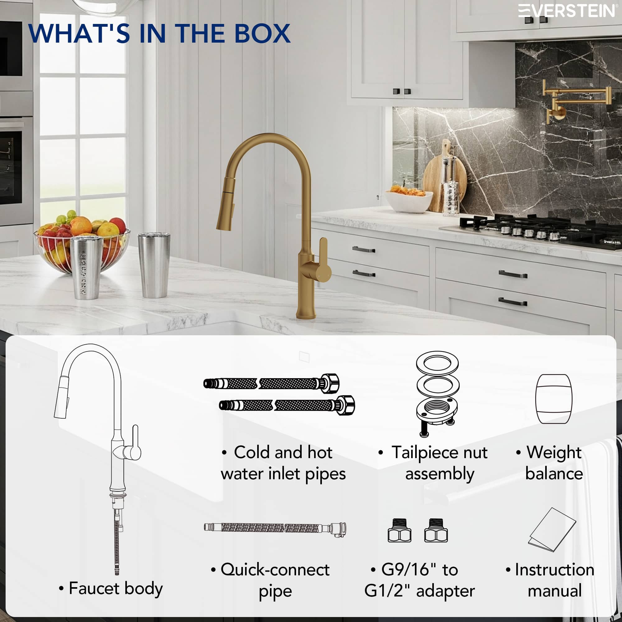 EVERSTEIN SFS-1174-GD Kitchen-Faucets - View #13