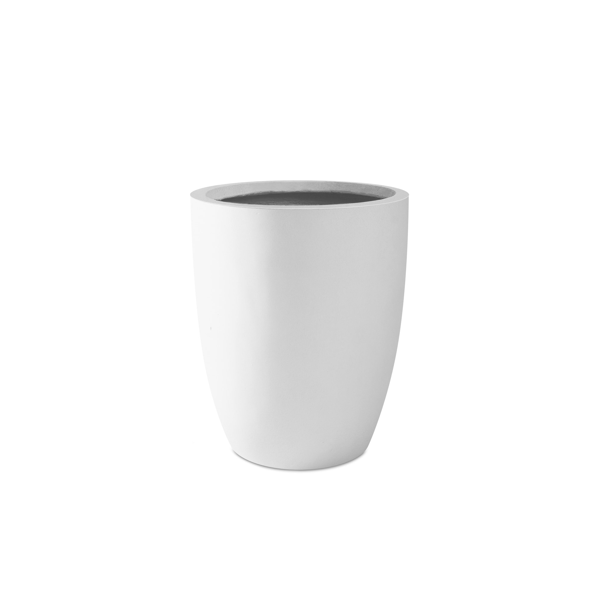 PLANTARA PA153B-8011 Round 13.7-in W Large White Concrete Indoor/Outdoor Planter with Drainage Holes