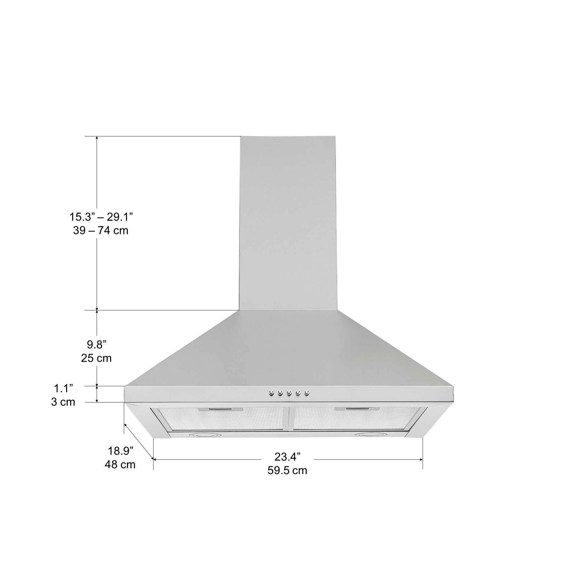 ariston 90cm slide out rangehood
