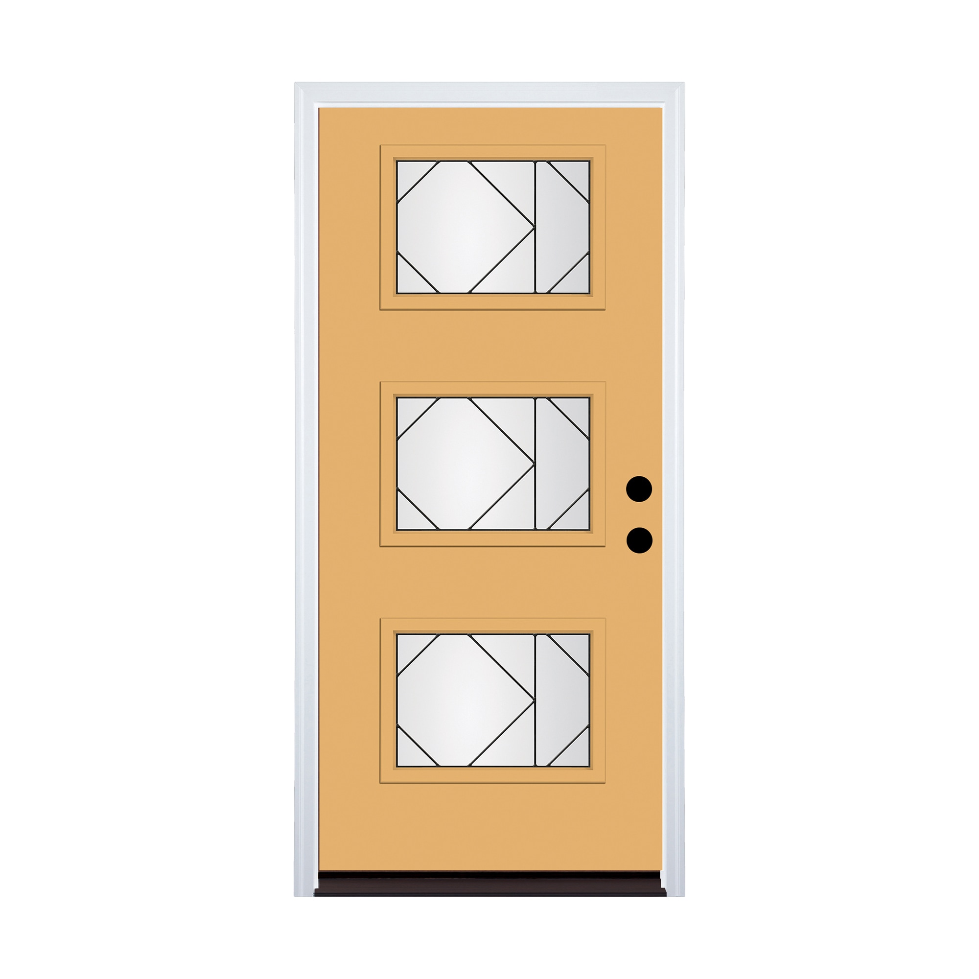 Therma-Tru 36-in x 80-in Fiberglass Painted Prehung Front Door with Brickmould Insulating Core