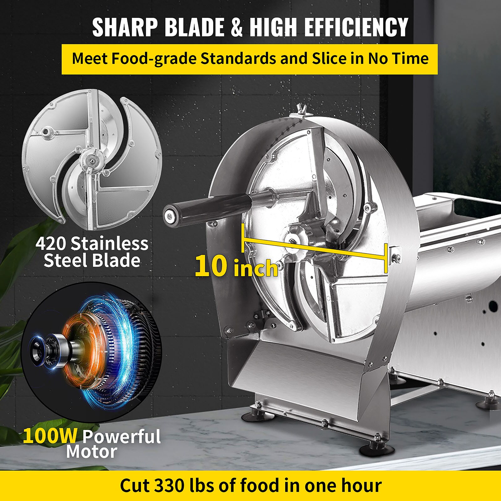 VEVOR 10 inch Electric Meat Slicer for Frozen Meat VEVOR