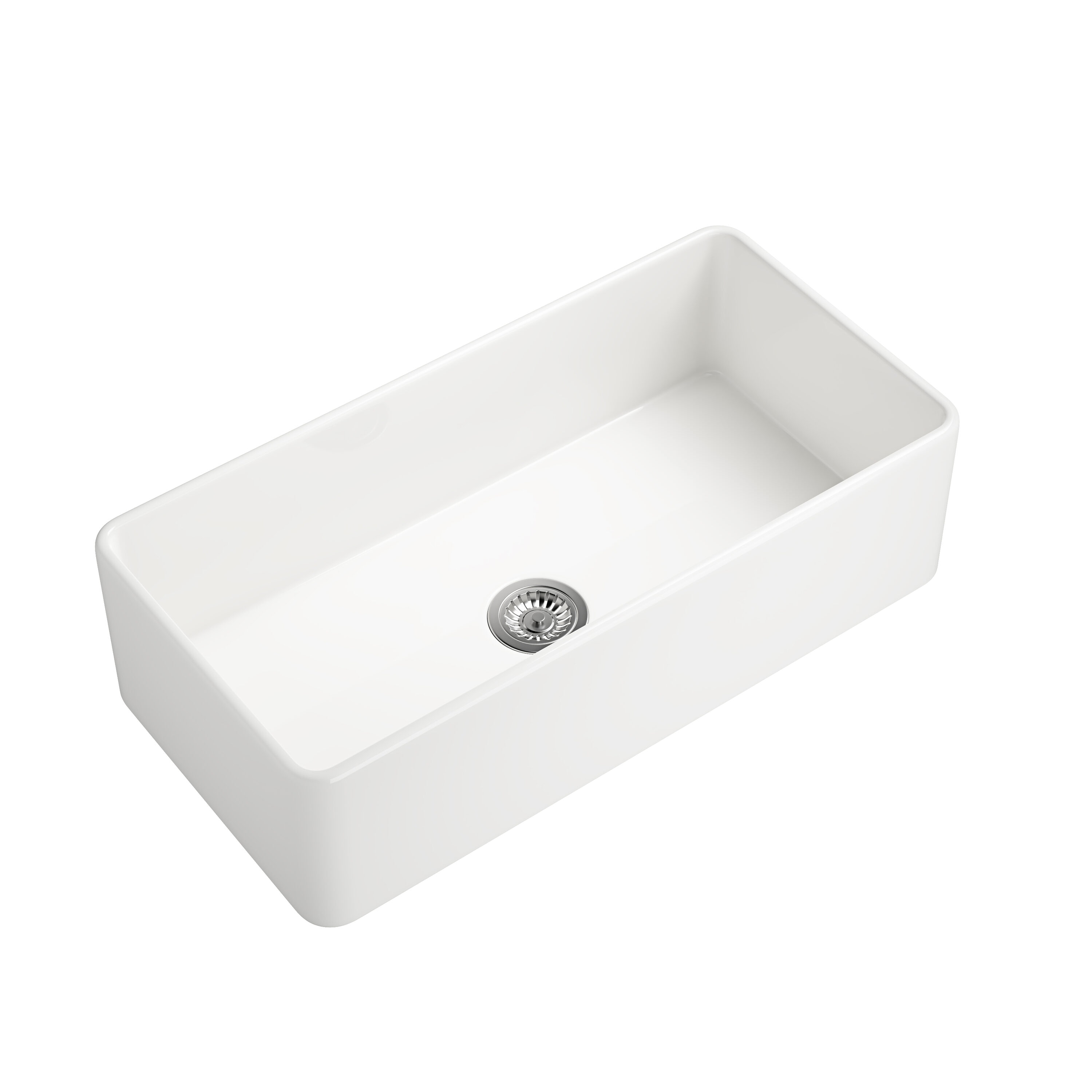 LUXEYARD White Farmhouse Sink Deep Apron Sink Undermount Farmhouse Kitchen Sink Single Farm Sink