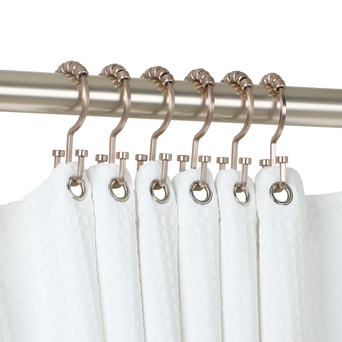 Utopia Alley Brushed Nickel Iron Double Shower Curtain Hooks (12-Pack) in  the Shower Rings & Hooks department at