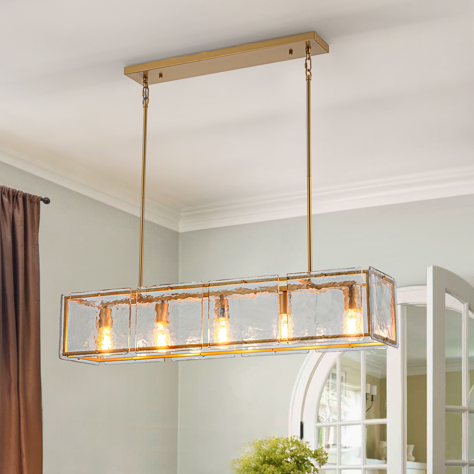 LLHZSY CL-1071143 5 -Light Gold Transitional For Use in Bedrooms, Dining Rooms, Foyers, Kitchens, Living Rooms Chandelier