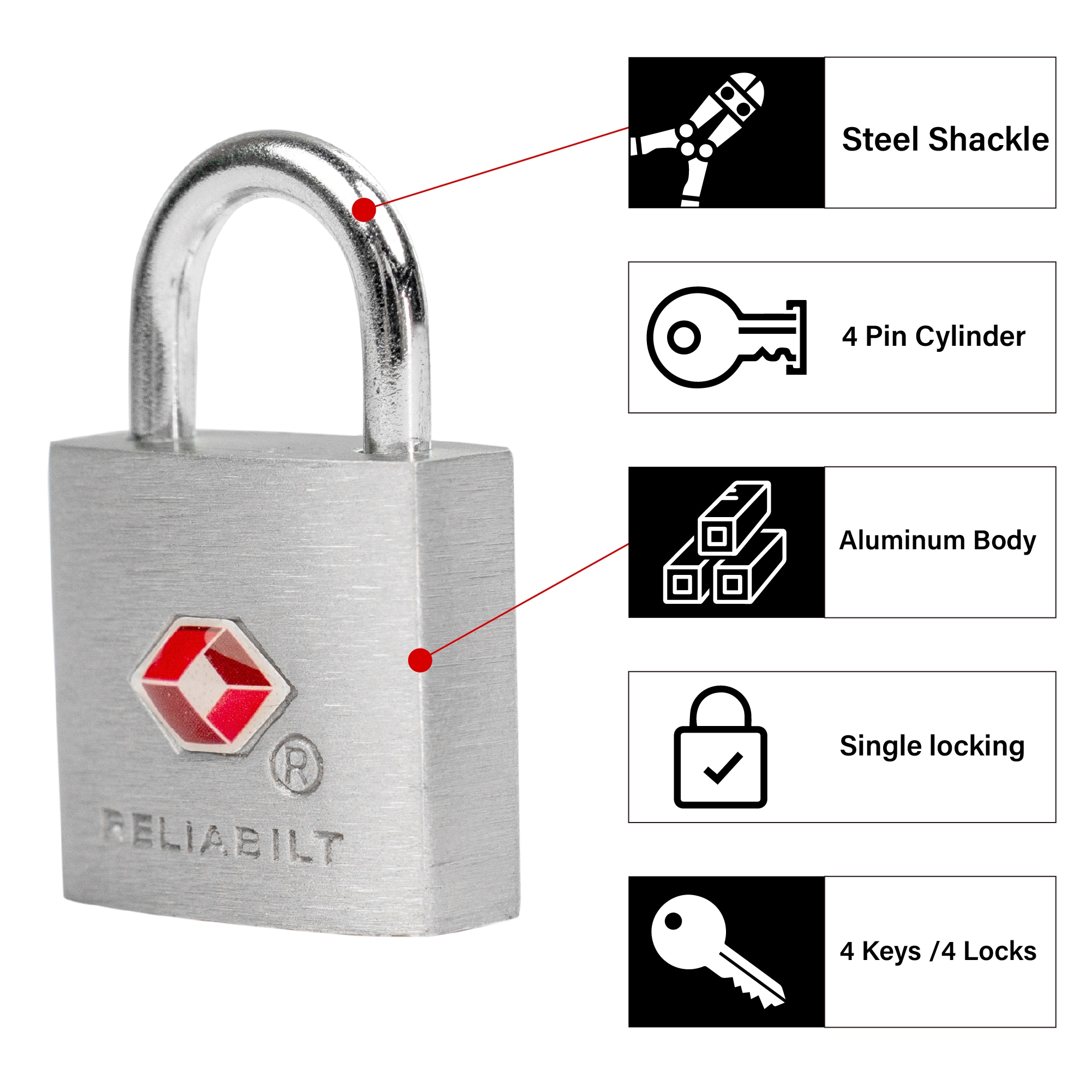 RELIABILT AH35084L Padlocks-Locks-Cables - View #12