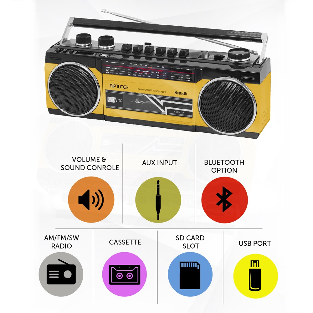 Riptunes WRACR400Y697 Boomboxes-Radios - View #3
