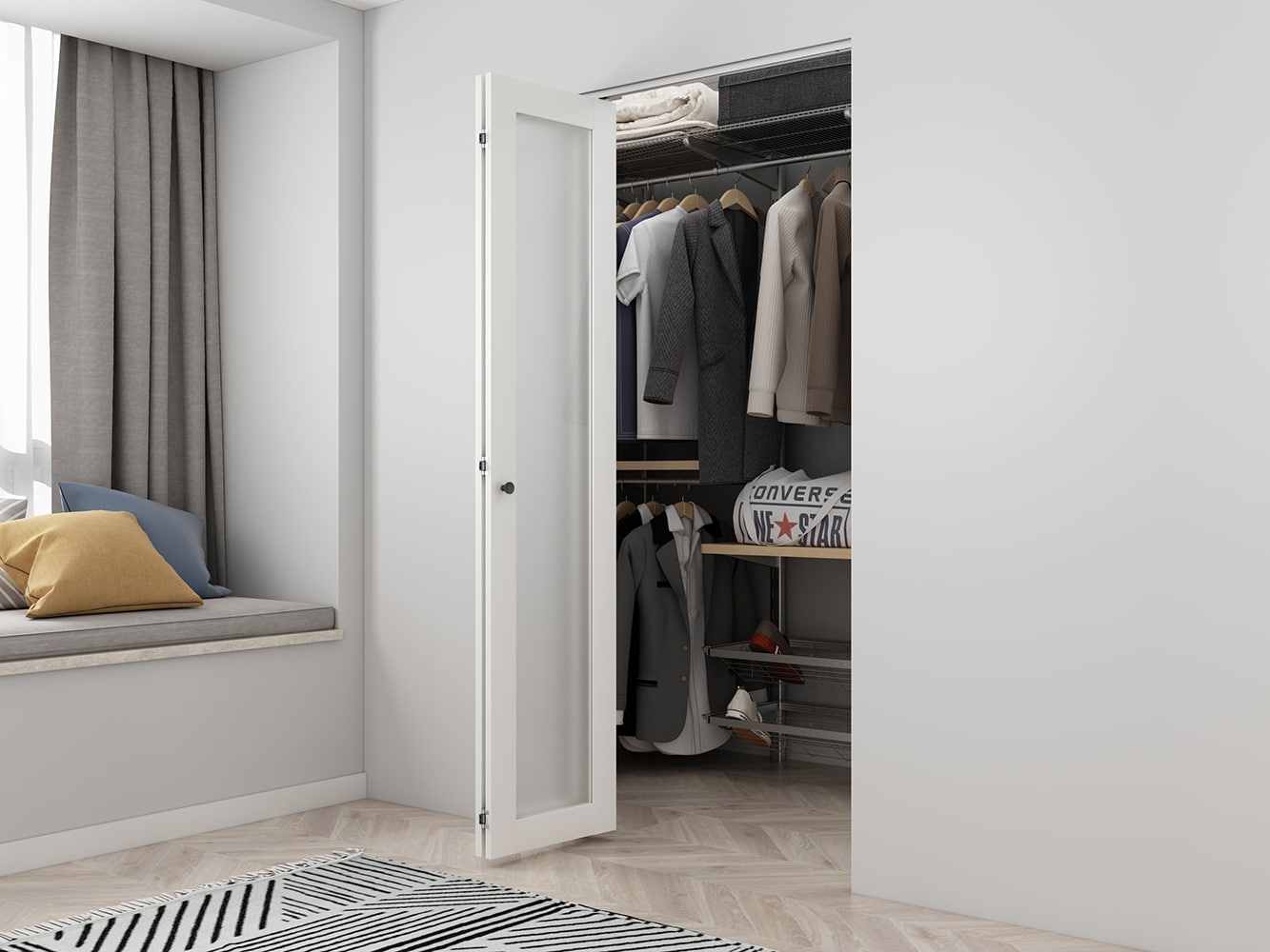 CALHOME BIFOLD-XC48-36X80-W Bifold-Sliding-Closet-Doors - View #5