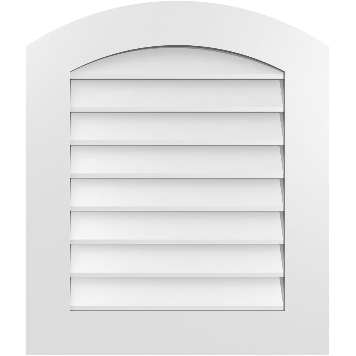 Ekena Millwork GVPAR24X2801SN 24-Inches x 28-Inches Off-white Round top PVC Gable Louver Vent
