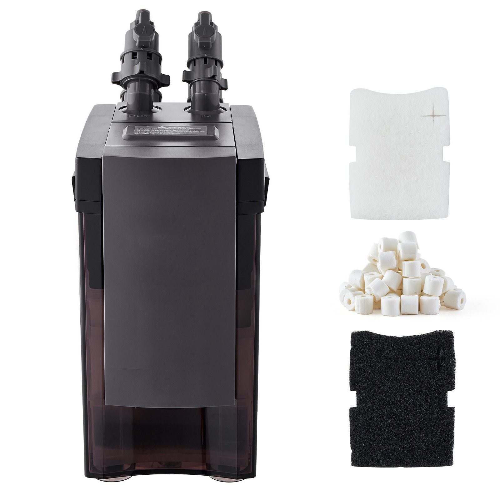 GIVIMO 396-GPH Canister Filter 4-Stage External Aquarium Filter Powerful Pump with Filter Media for 100 to 125 Gallon Fish Tanks Freshwater Aquarium Cleaning Machine