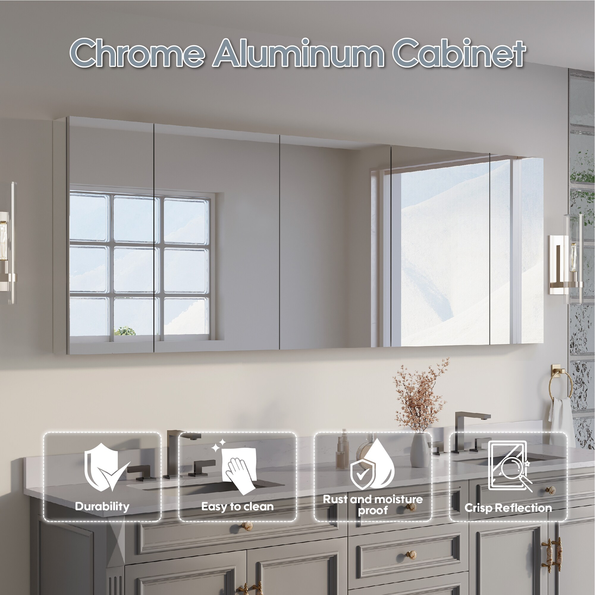 CALVON ROABCA12R-60-12L Bathroom-Medicine-Cabinets - View #3