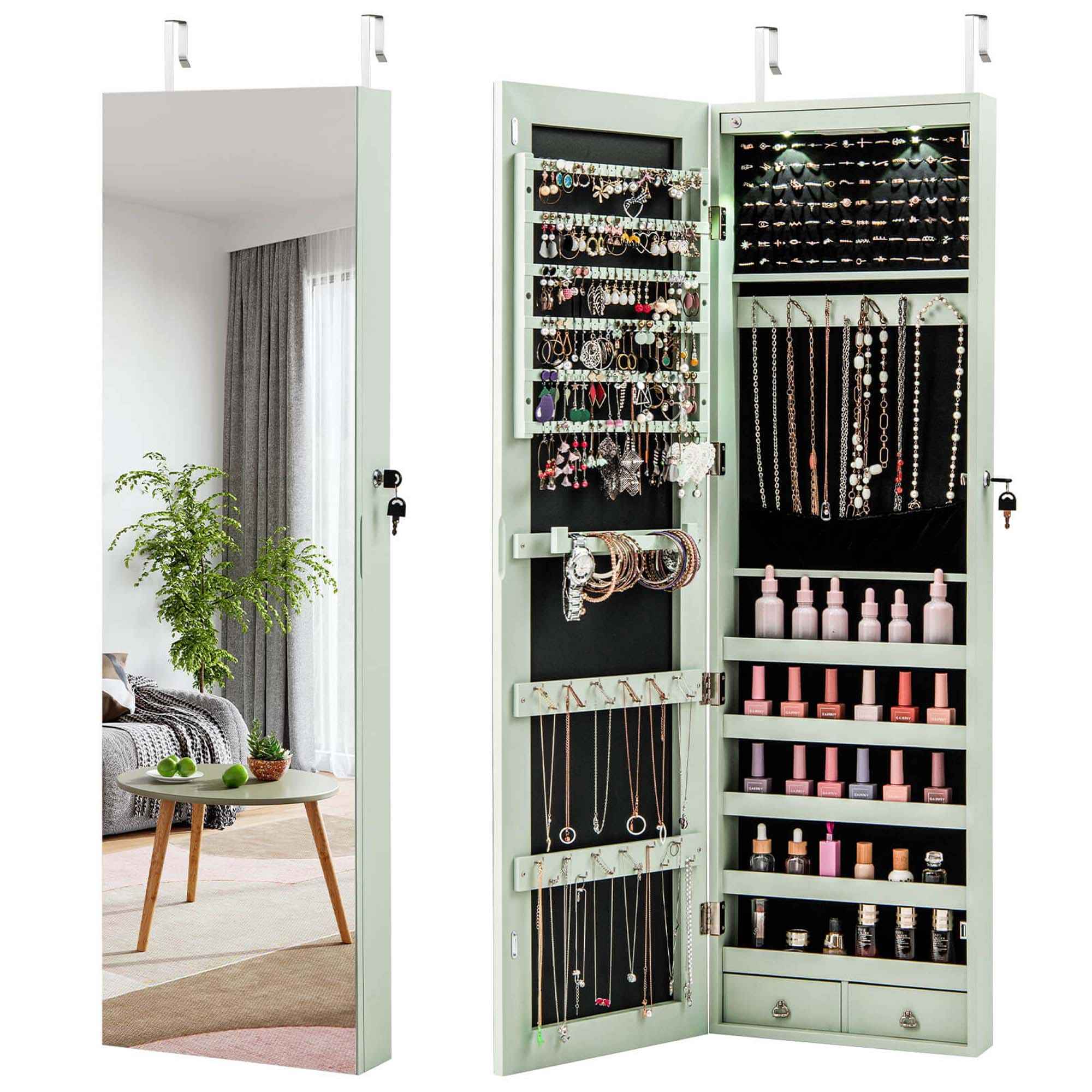 Costway Green Jewelry Armoire