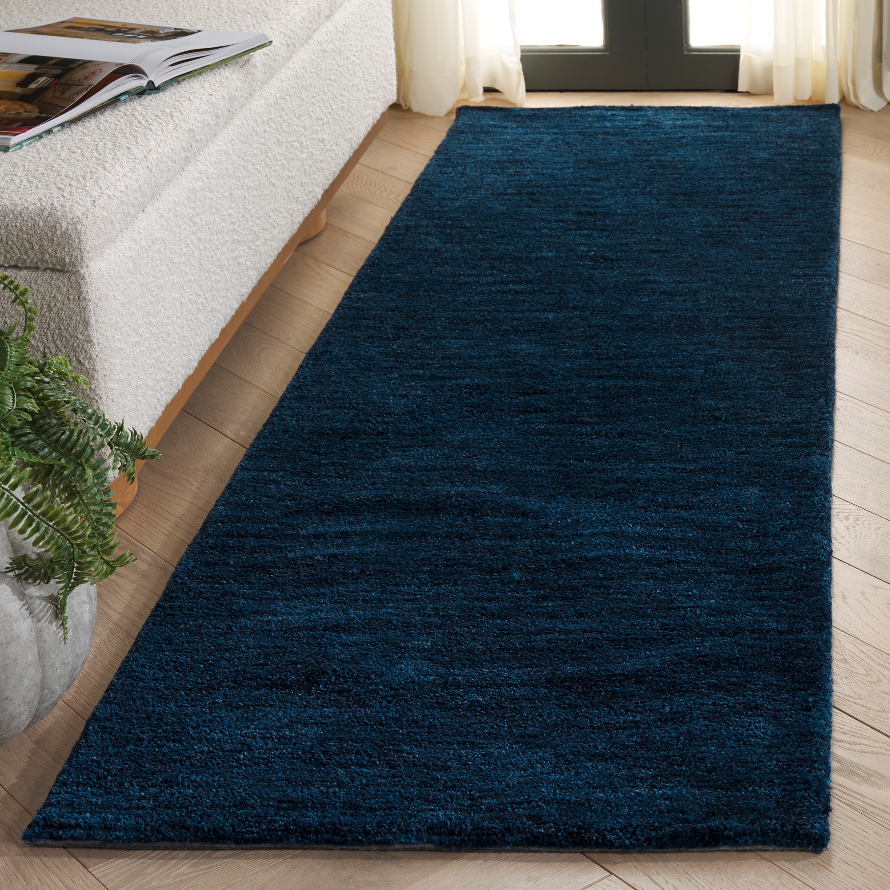  Carmine 101 Turquoise Solid/Tonal 2ft-3in x 8ft Runner Rug