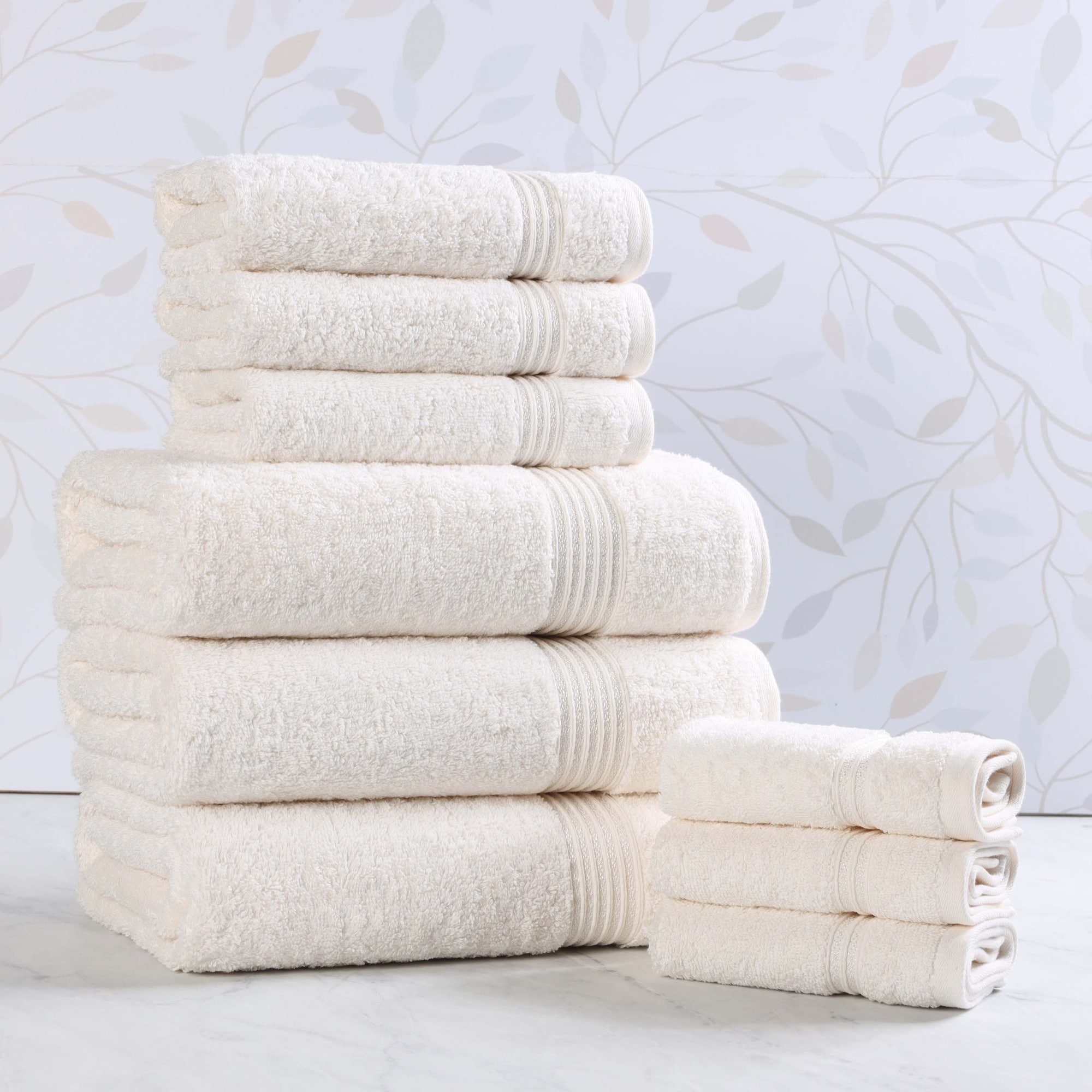 Superior Egyptian Cotton Highly Absorbent Solid 9-Piece Ultra Soft Towel Set
