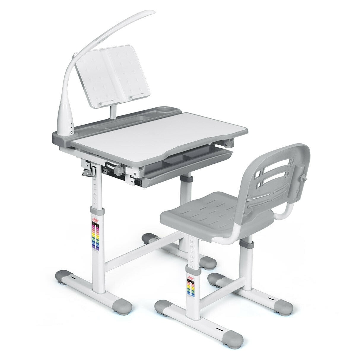 Sumyeg WF-HYSN-65819GR 26-in Gray Kids Standing desk with Chair
