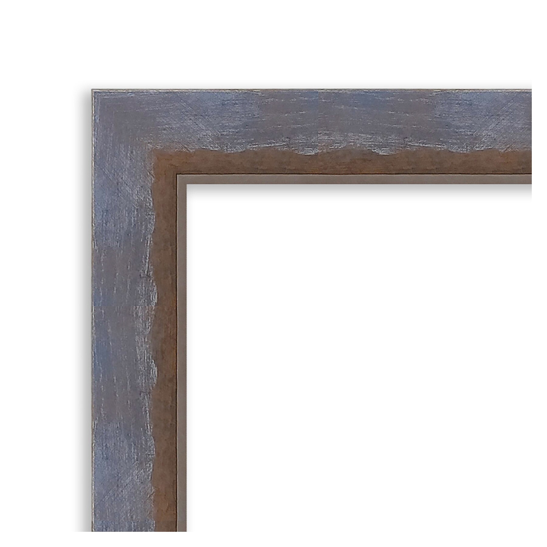 Two-Tone Blue and Copper Pine Wood Wall Picture Frame