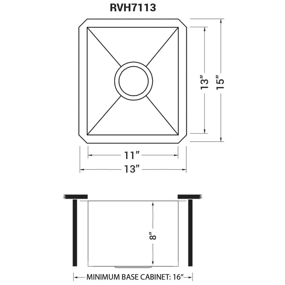 Brushed Stainless Steel Undermount Single Bowl Bar Prep Sink