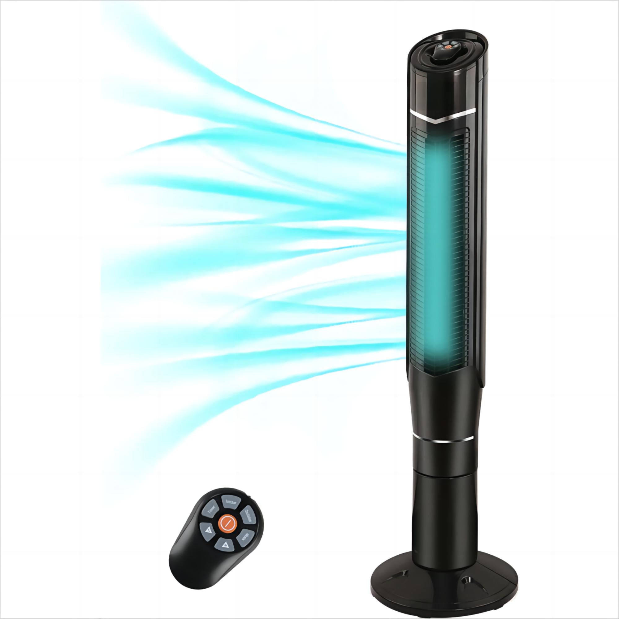 COWSAR LS53FAN04BK 47.24-in 120 -Volt High Velocity Indoor Black Oscillating Tower Fan with Remote