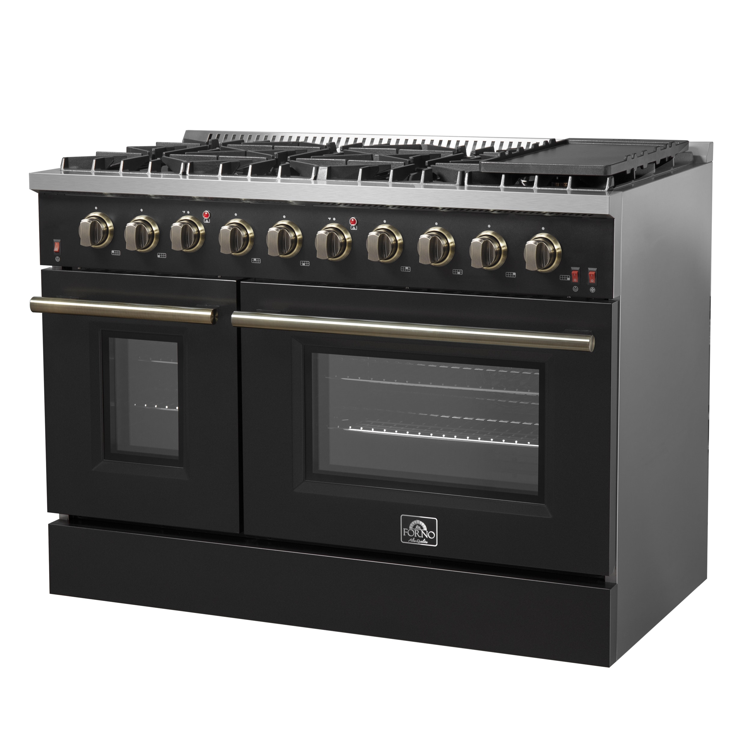 FORNO FFSGS6244-48BLK Double-Oven-Gas-Ranges - View #2