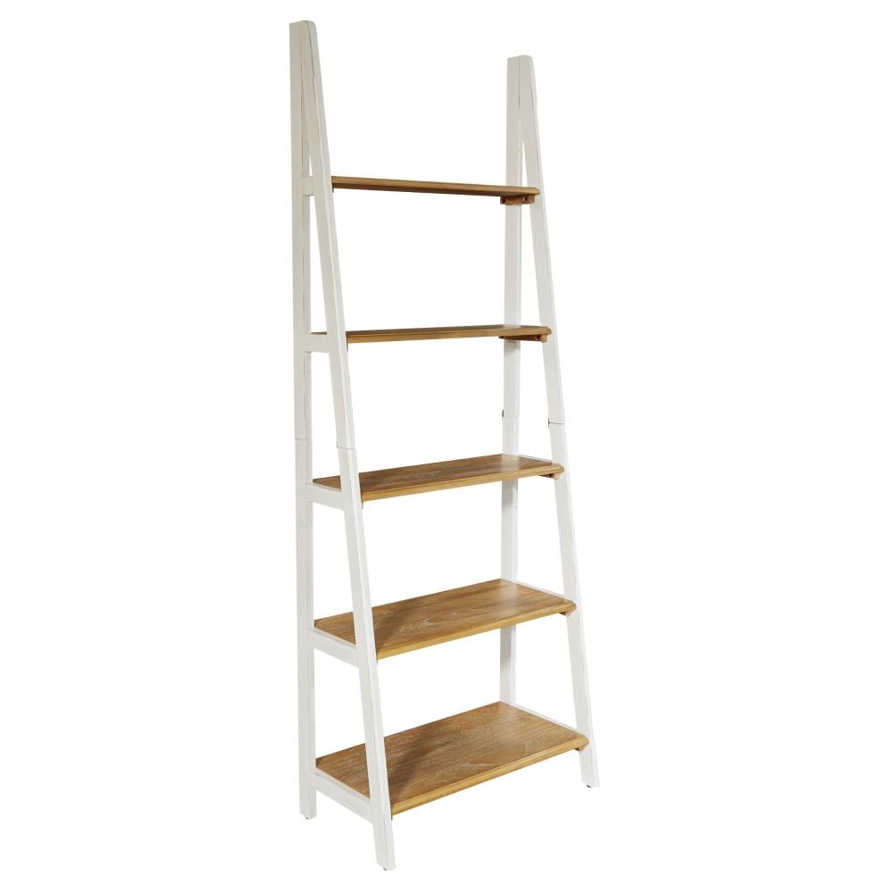 Shelf Ladder Bookcase In The Bookcases, Wooden Decorative Ladder Bookshelf
