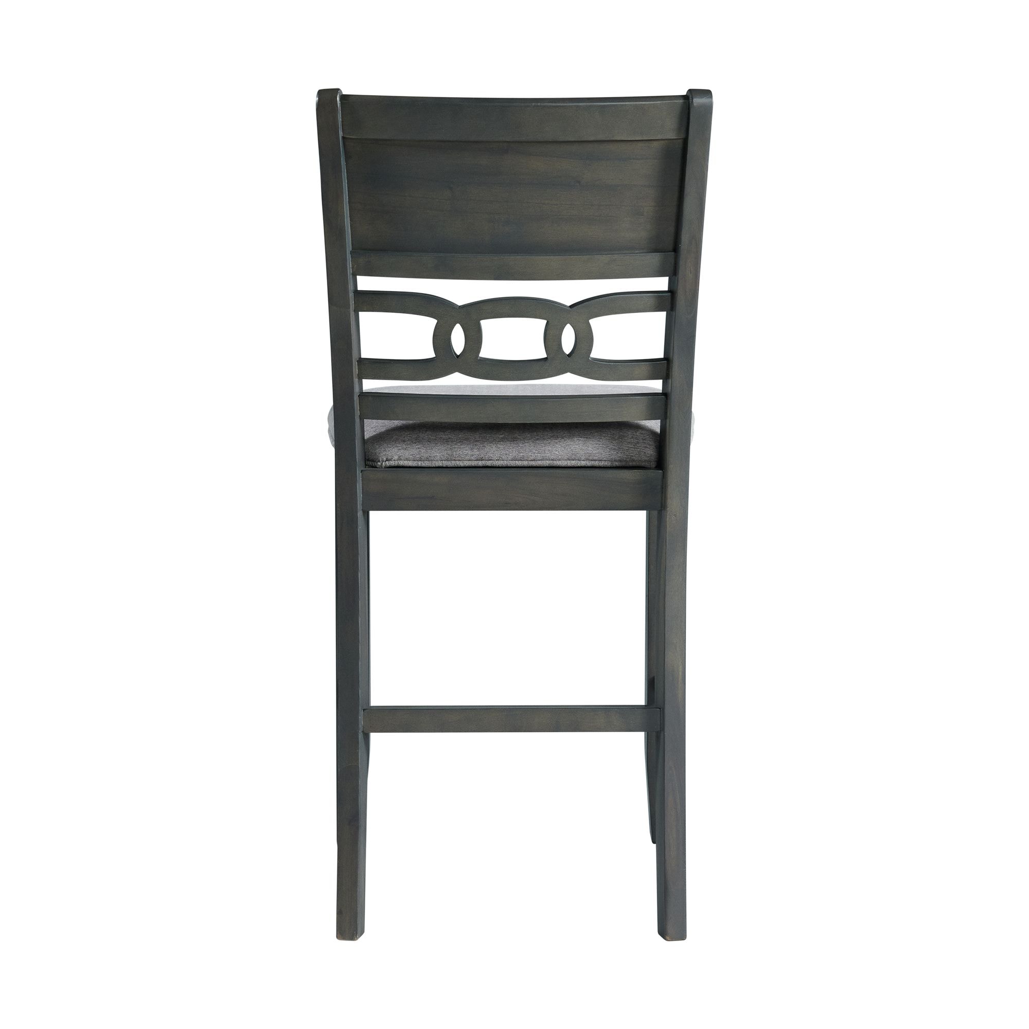 Gray Counter Height Dining Set with Faux Leather Chairs