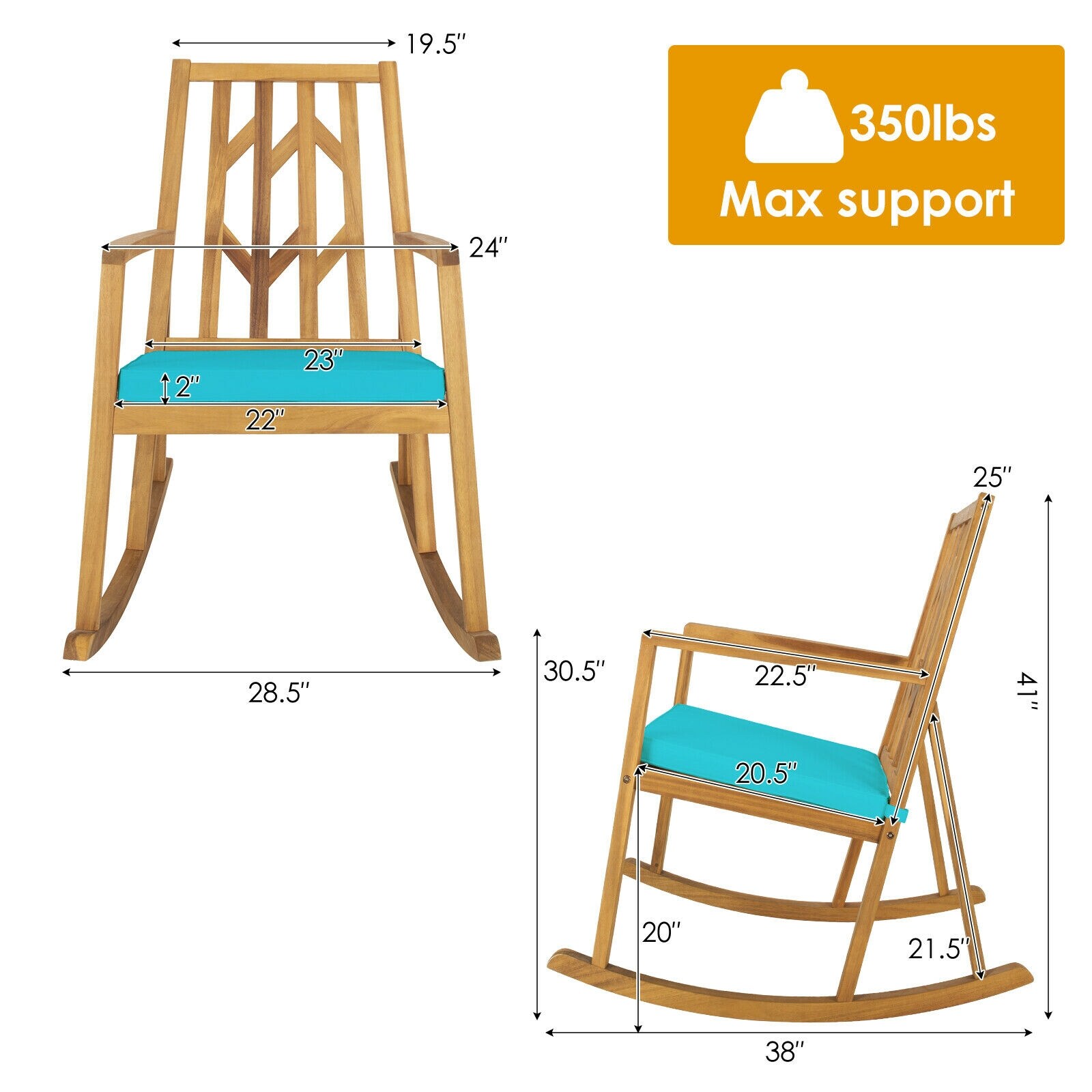 Forclover HYFE-3564BL Patio-Chairs - View #3