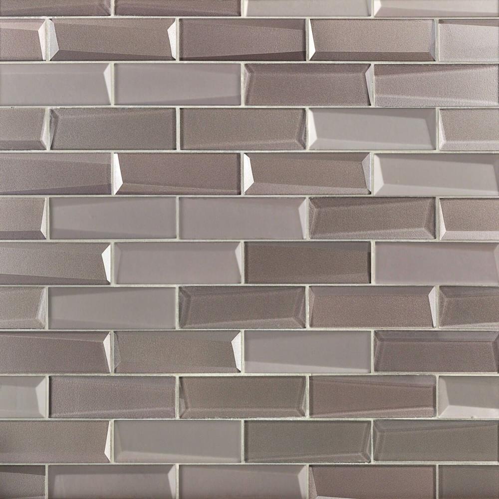 Artmore Tile EXT3RD101900 Heckler Sepia 12-in x 12-in Polished Glass Brick look Mosaic Wall Tile ( 1.08-sq ft Piece )