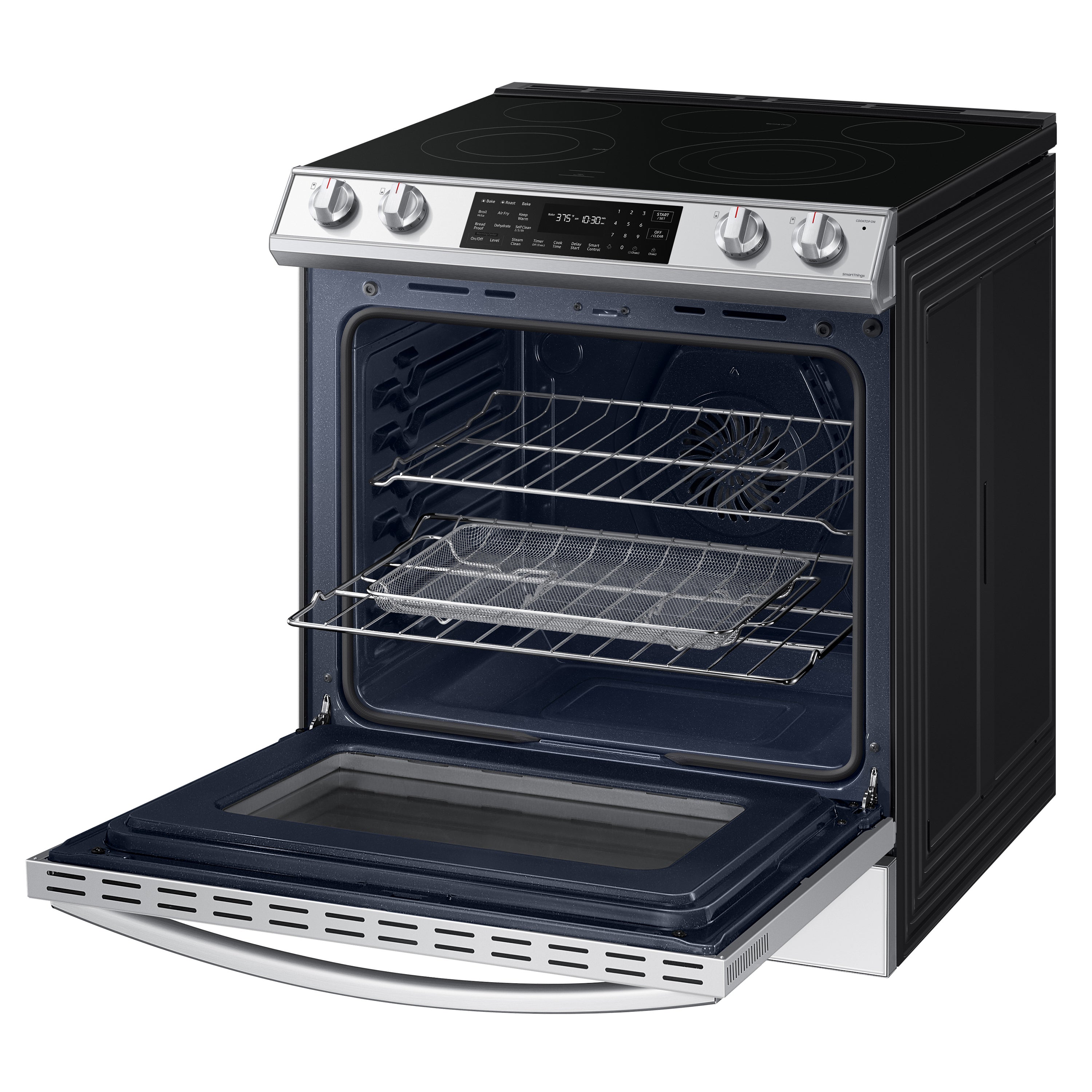 Samsung 30-in Glass Top 5 Burners 6.3-cu Ft Self-Cleaning Air Fry Slide ...