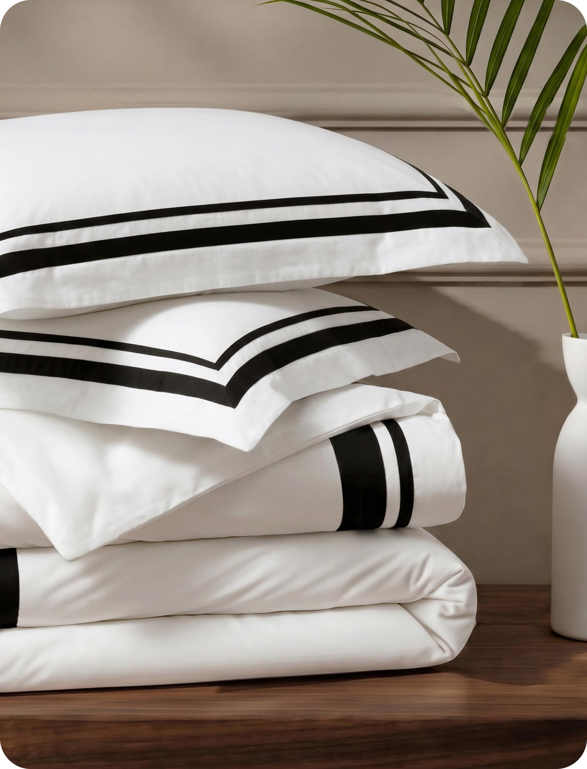 Bedsure 104x90 King 3-Piece White Duvet Cover Set