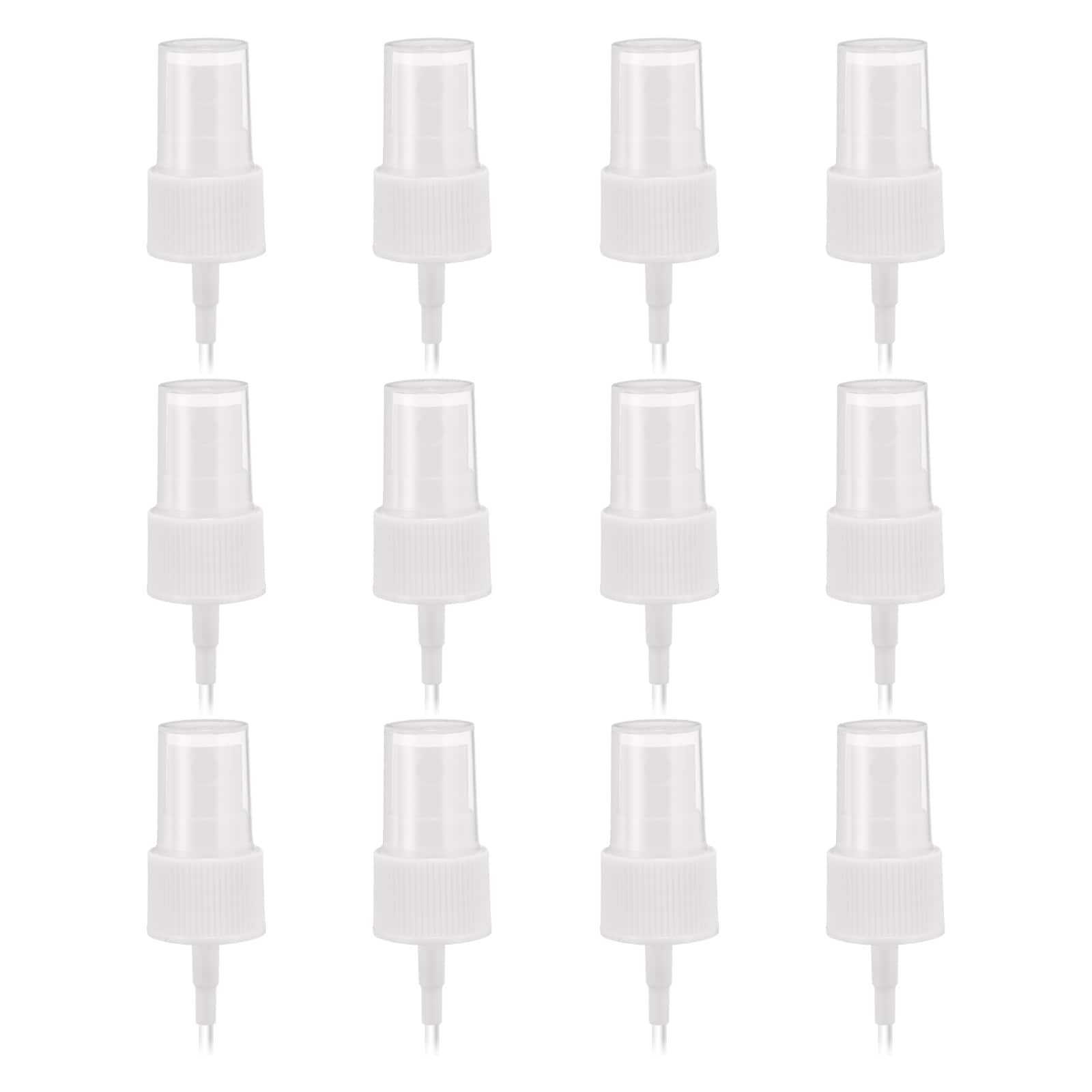 Unique Bargains 12pcs White Spray Top 20/410 Fine Mist Sprayer Reusable Replacement Spray Bottle Pump Stripe Plastic Top for Cosmetic Perfume and Body Sprays Bottle