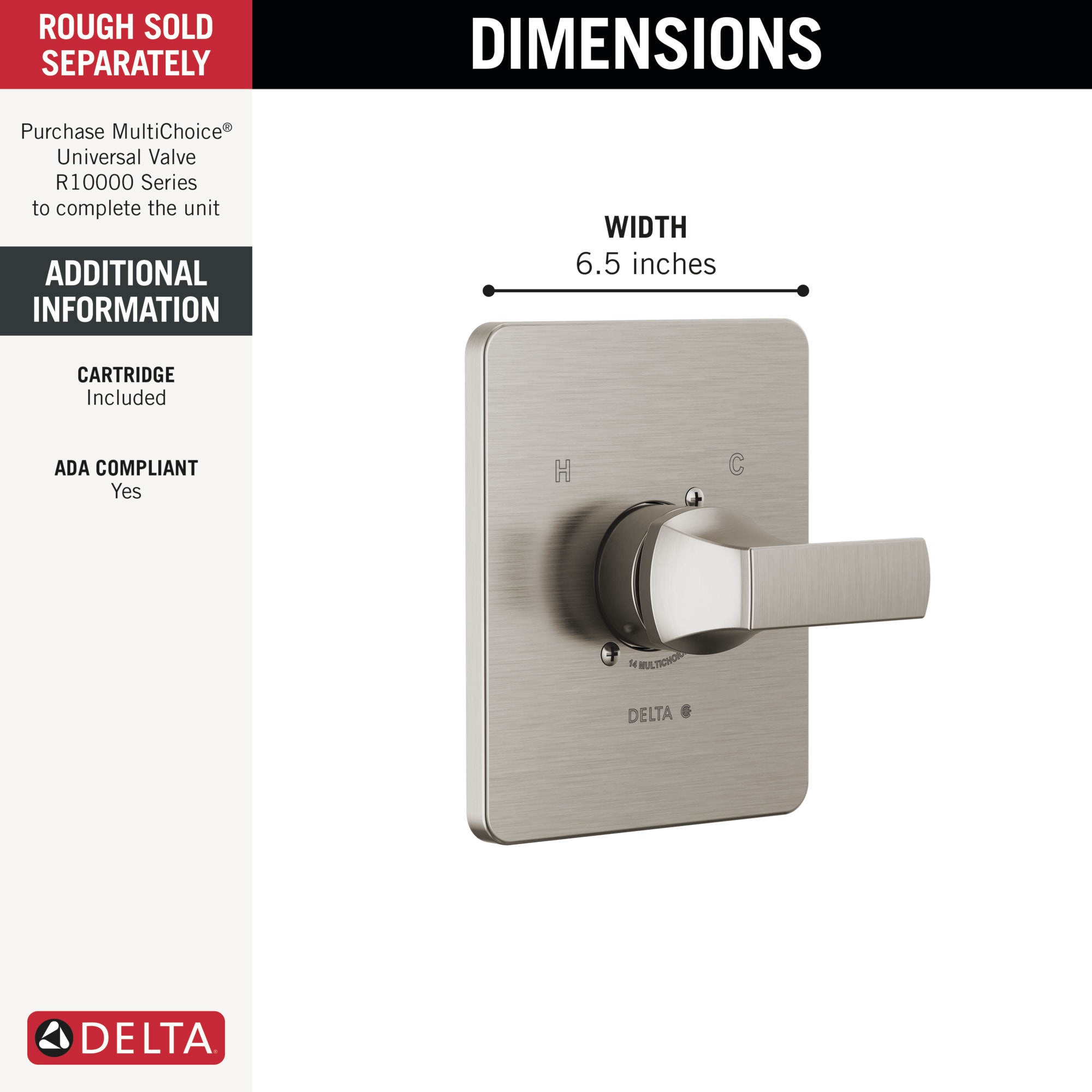 Delta T14037-SS Bath-Shower-Facc - View #2