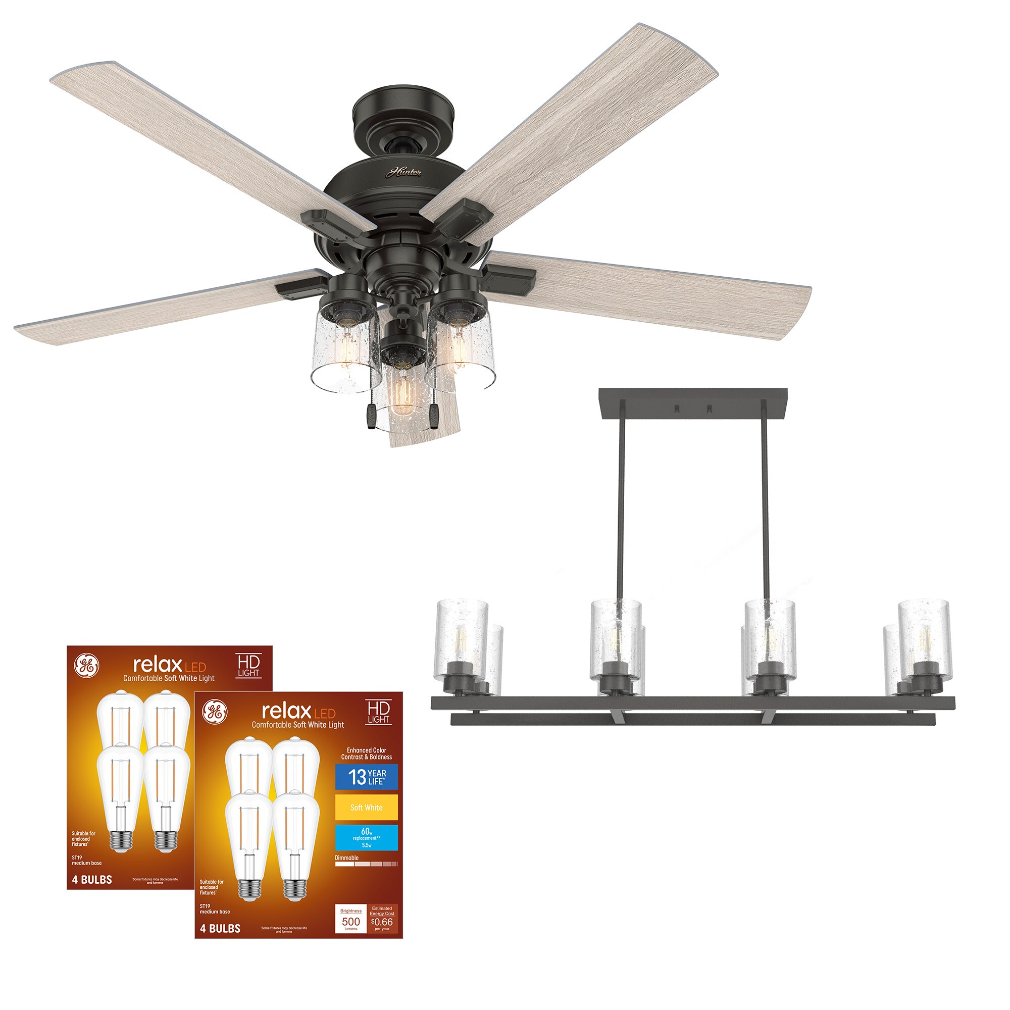 Hunter   Hartland Noble Bronze Ceiling Fan and Chandlier Collection