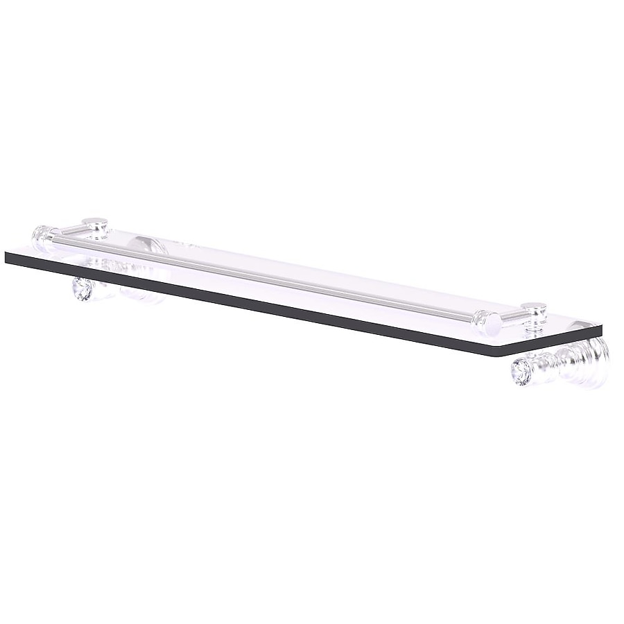 Allied Brass Carolina Crystal Satin Chrome 1-Tier Brass Wall Mount Bathroom Shelf Allied Brass Carolina Crystal Satin Chrome 1-Tier Brass Wall Mount Bathroom Shelf