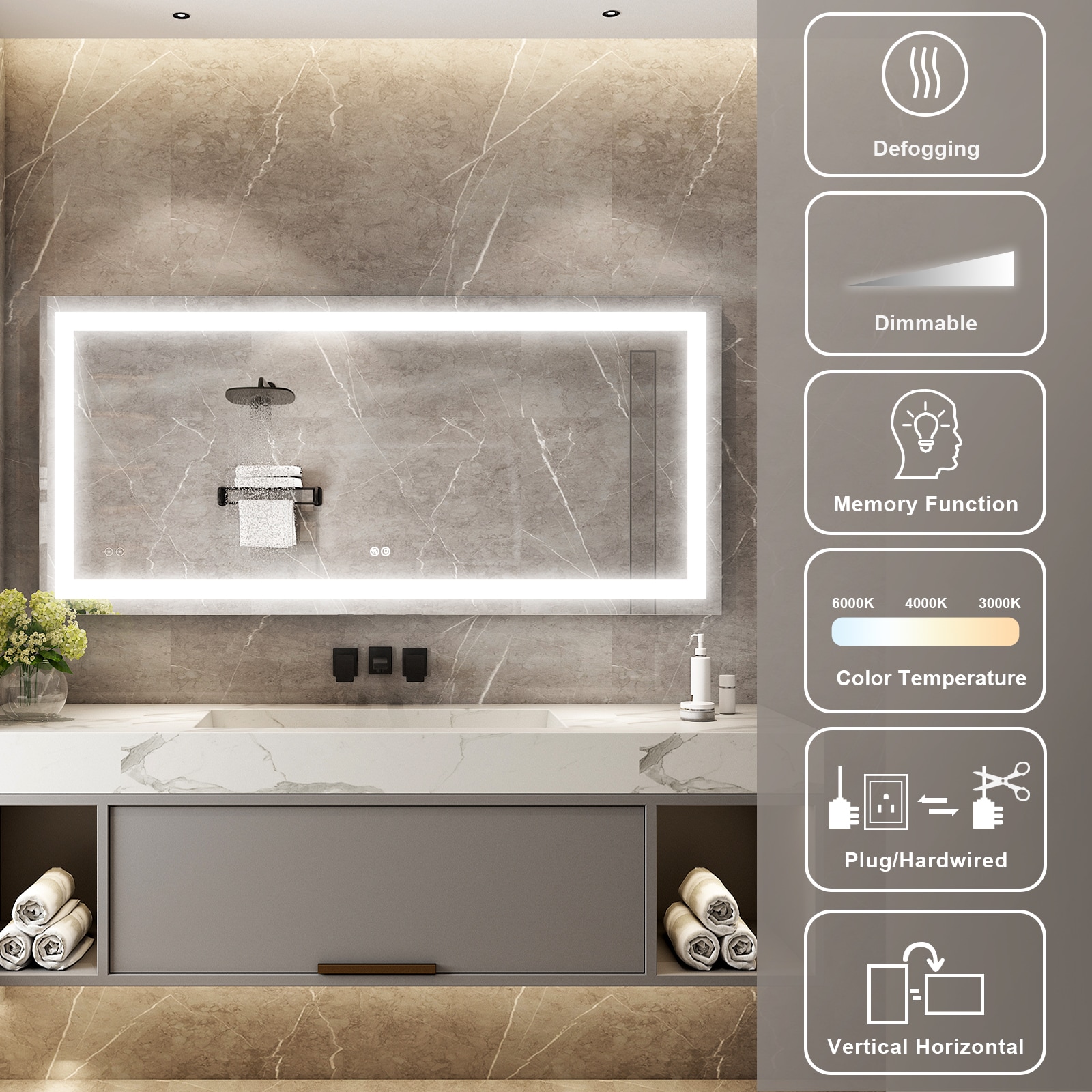 WELLFOR W1MRL6028 Framed-Bath-Mirrors - View #6