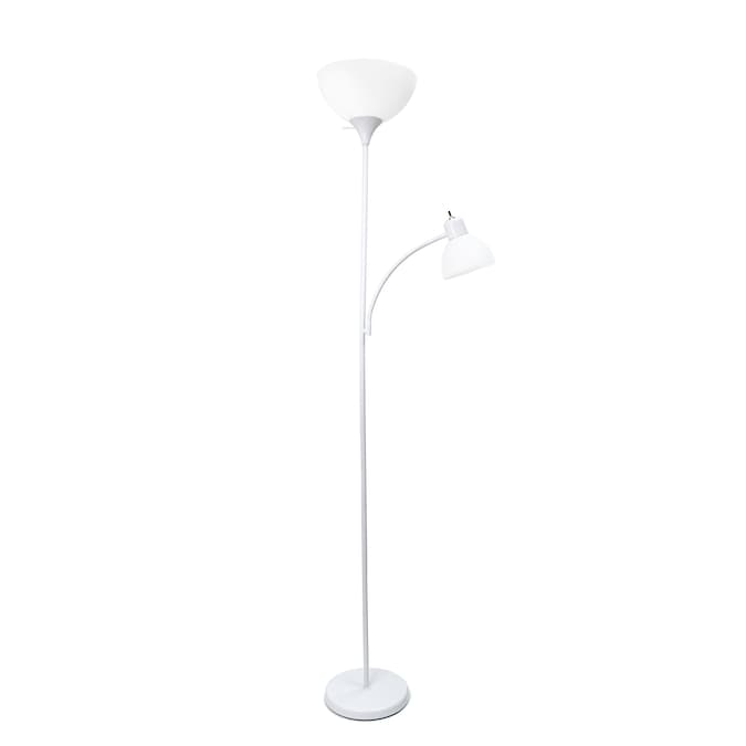 Simple Designs 71.5-in White Torchiere with Reading Light Floor Lamp in the Floor  Lamps department at Lowes.com