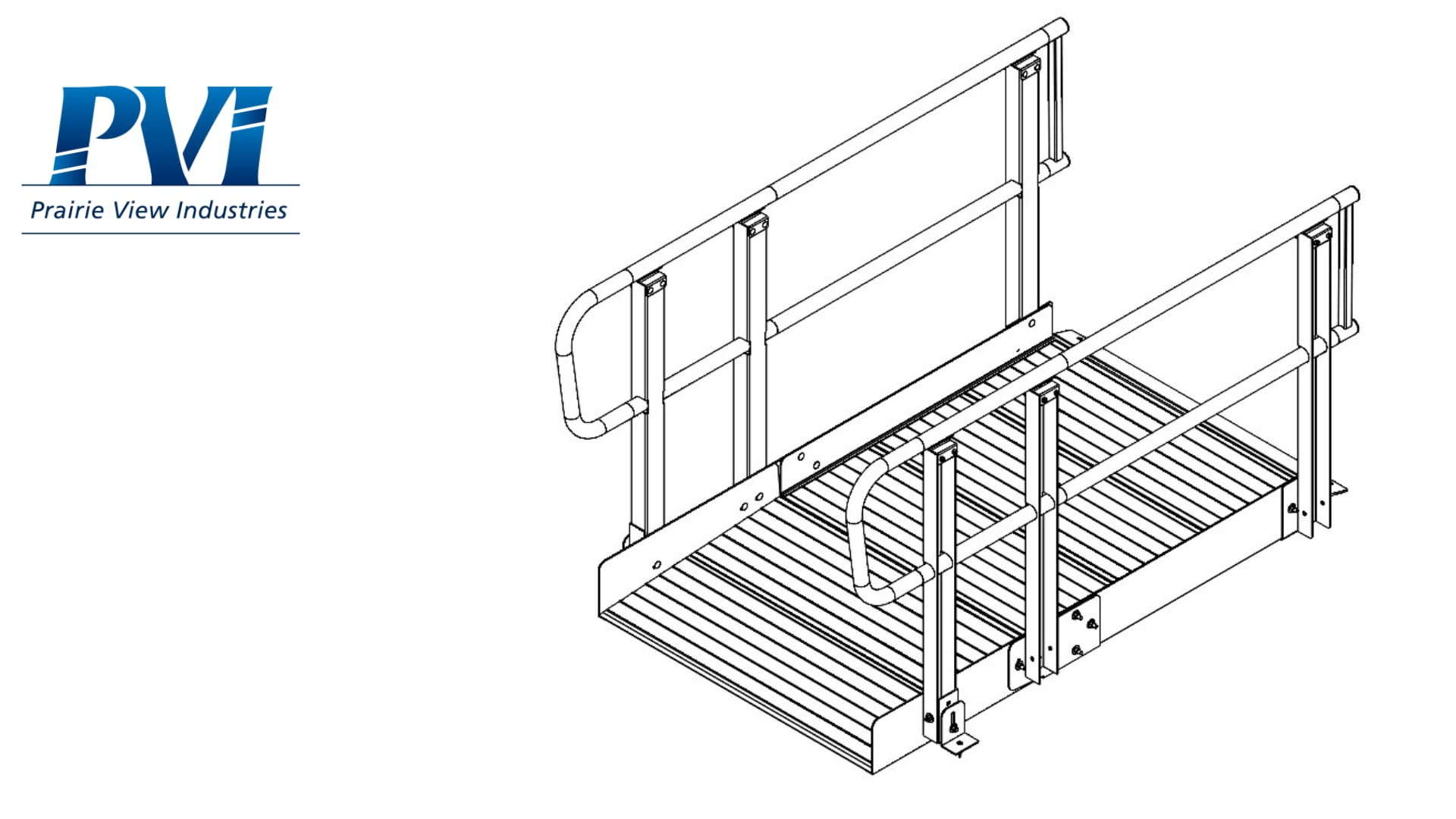 Prairie View Industries XPS536 5-Feet x 36-Inches Aluminum Solid Entryway Wheelchair Ramp ADA Compliant
