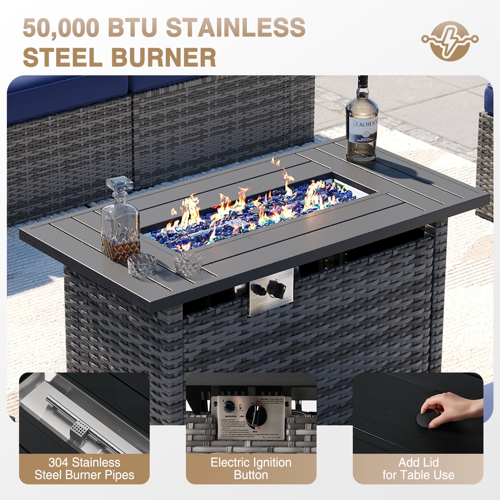 AOXUN PA-120GR13 Patio-Conversation-Sets - View #2