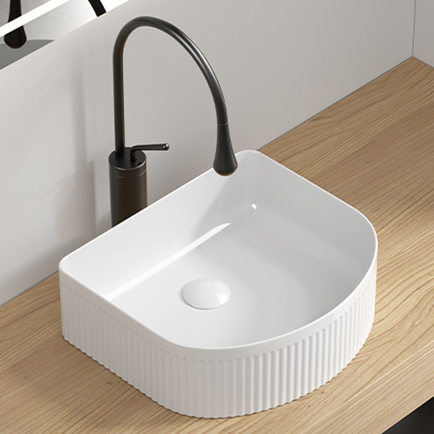 FlowLuxe Glossy Ceramic Rectangle Vessel Sink in Classic White for ...