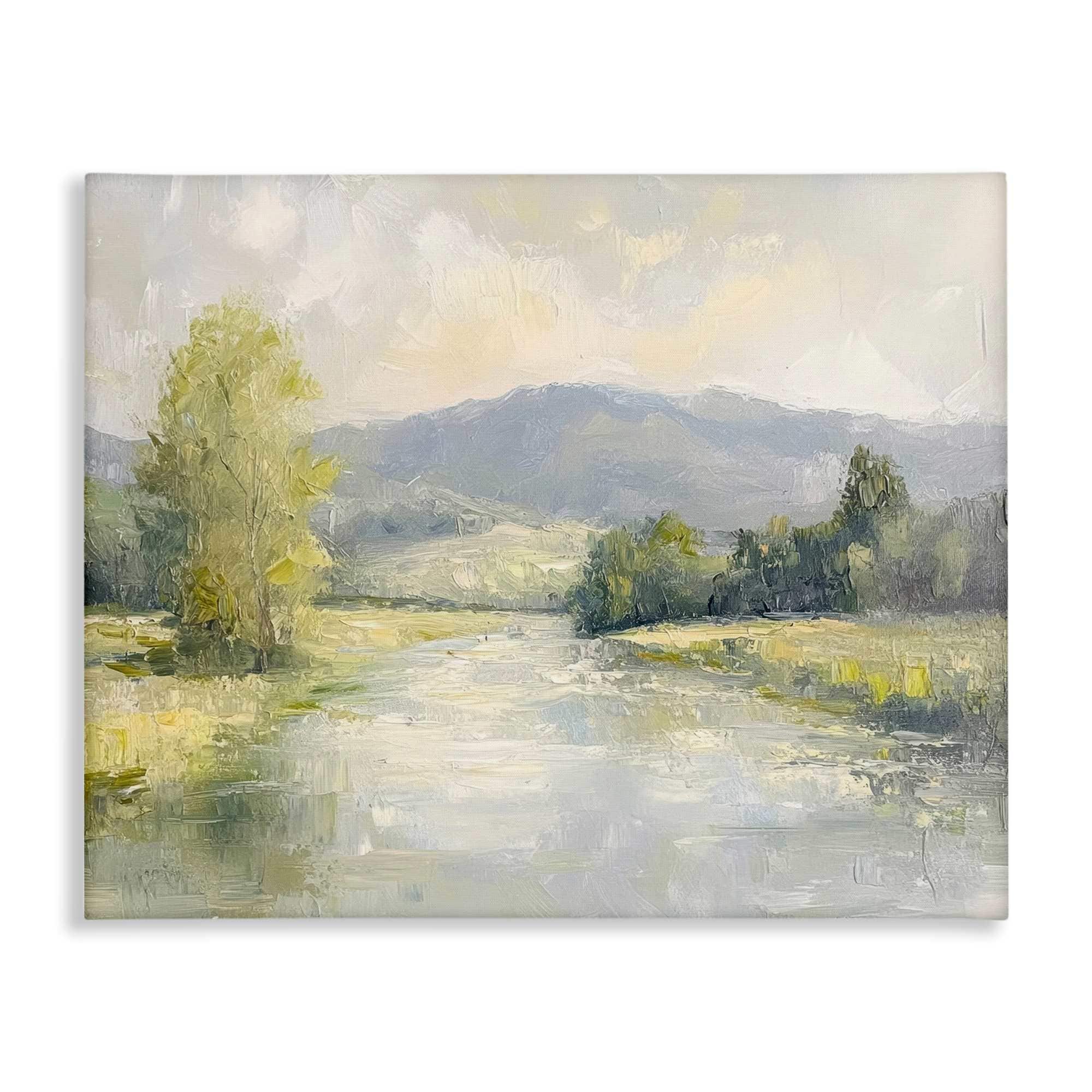 Stupell Industries BT-819-CN-36X48 Abstract River and Mountain Scene Canvas Wall Art By Petal Prints Design 48 x 36