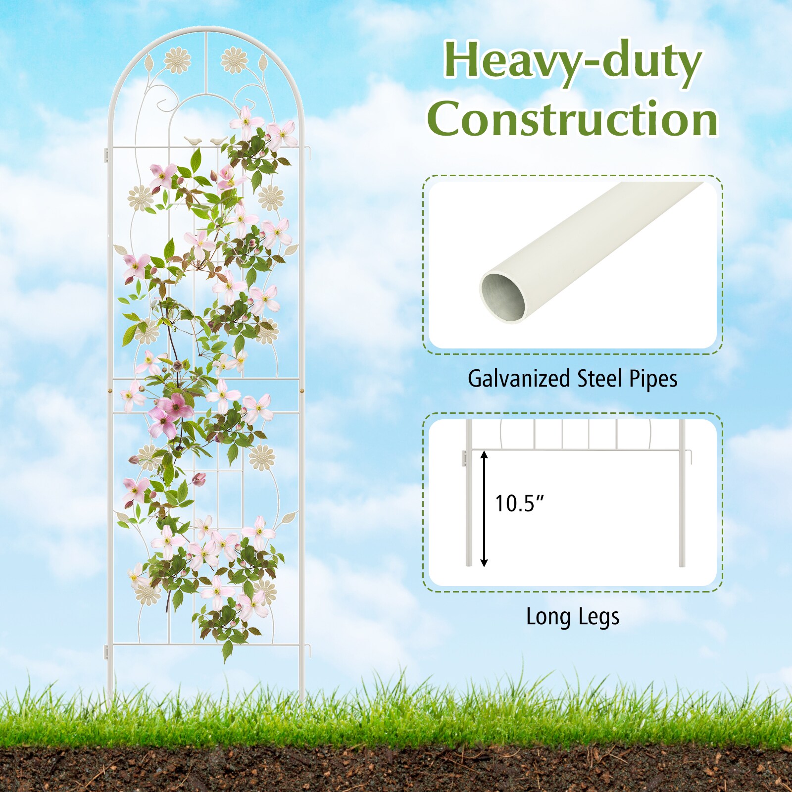 Poinic CWJT4143WH Garden-Trellis - View #4