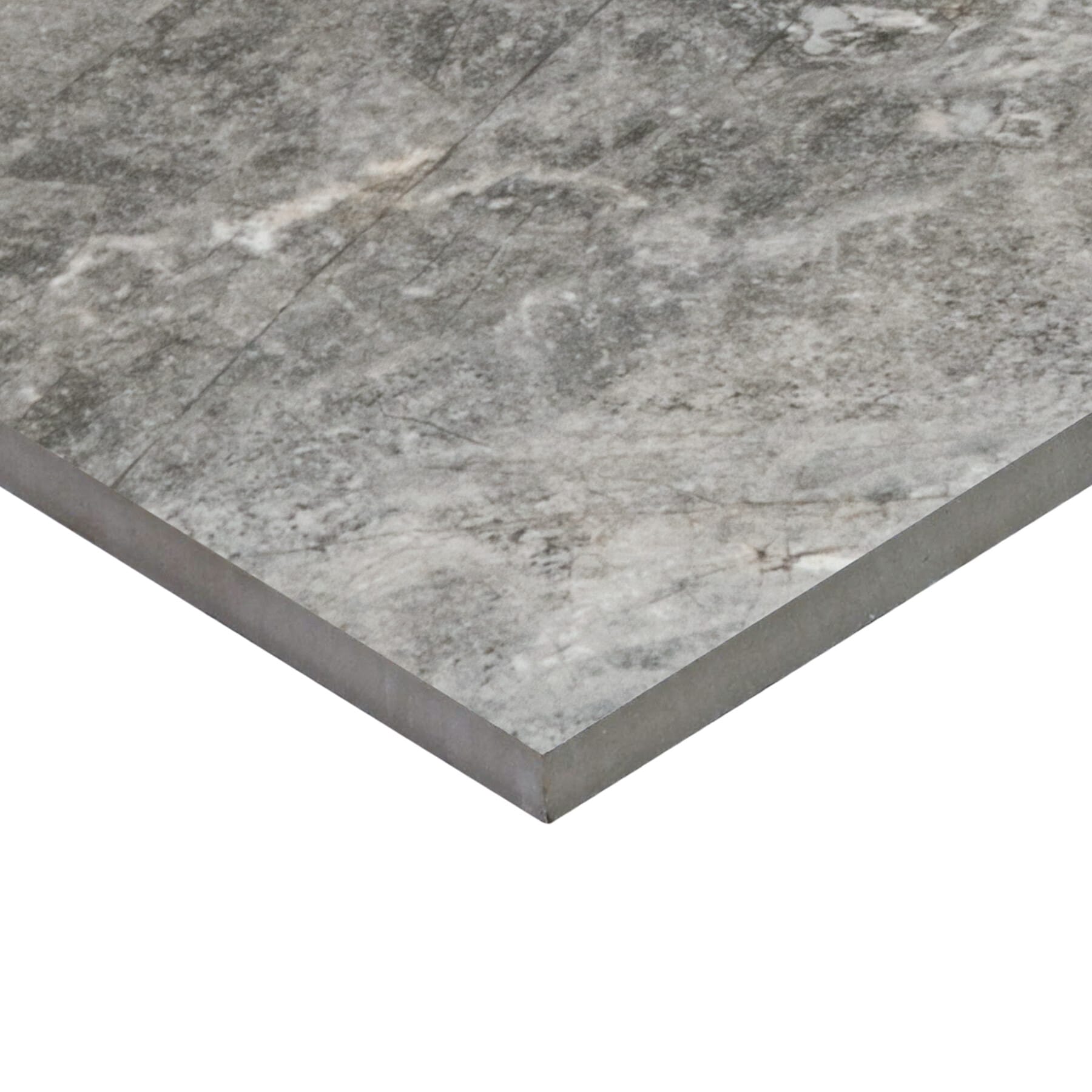 Allen + Roth Meno Mosso Gray 12-in X 24-in Polished Porcelain Stone 