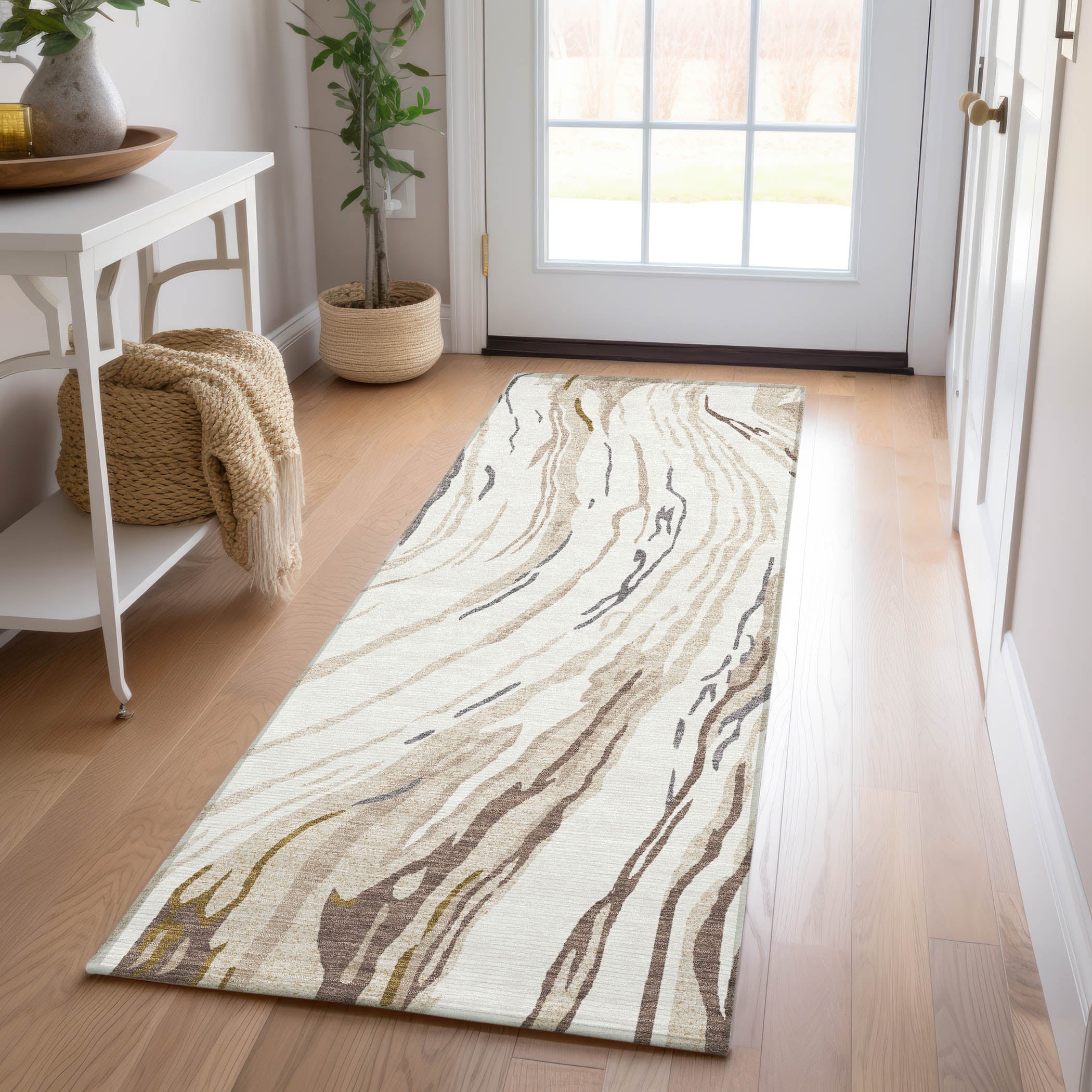 Addison Rugs ACN1037IV2X8 Chantille ACN1037IV 2 x 7 (ft) Polyester Ivory Rectangular Indoor/Outdoor Geometric Machine washable Runner rug