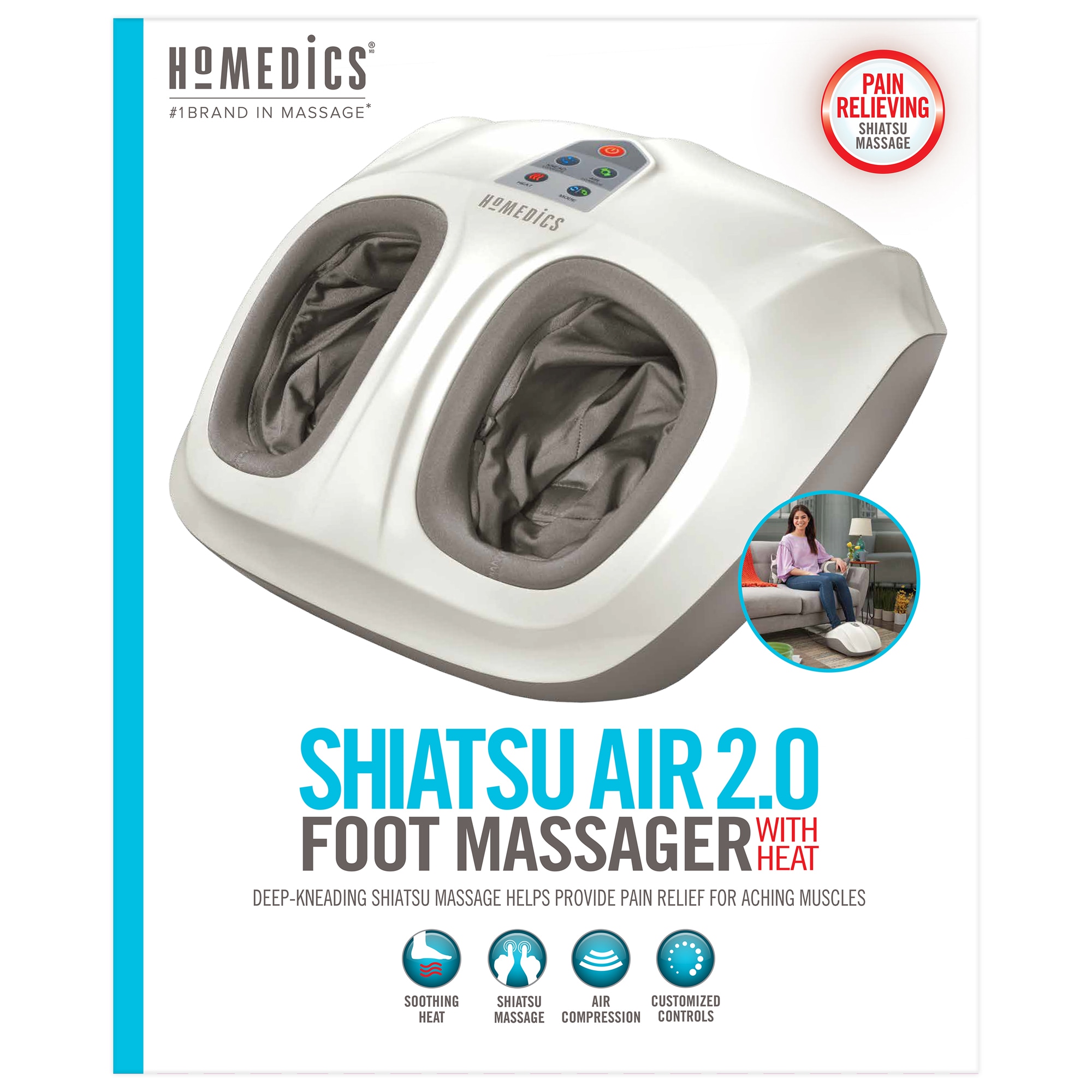 HOMEDICS Air with Heat Plug In Shiatsu Massager in the Stretching &  Recovery department at