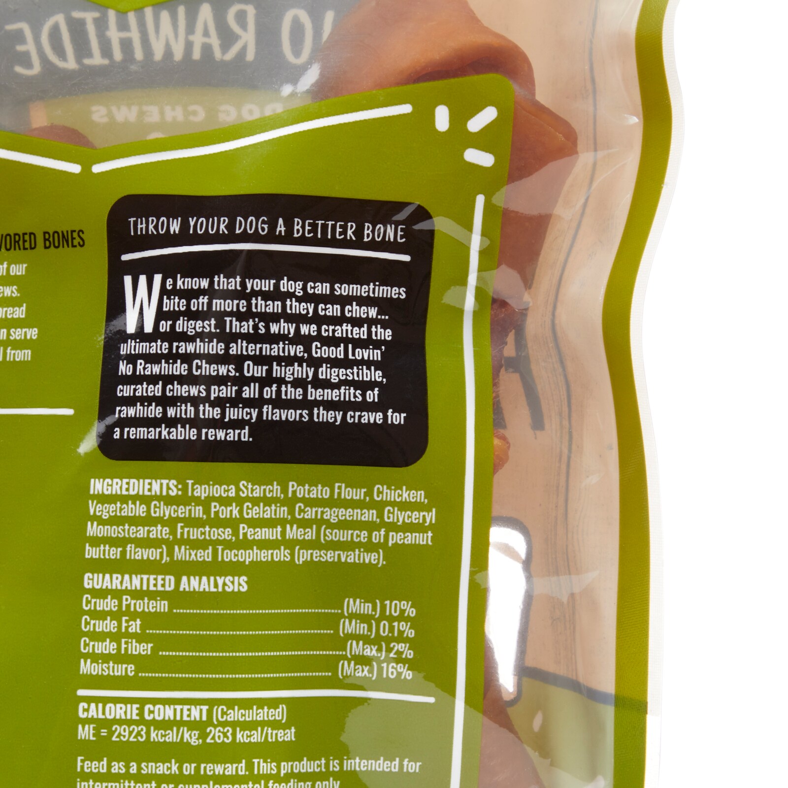 Good Lovin' No Rawhide Peanut Butter Flavored Dog Bones, 15.8 oz., Count of 5 Snacks for Dog Peanut butter Flavor
